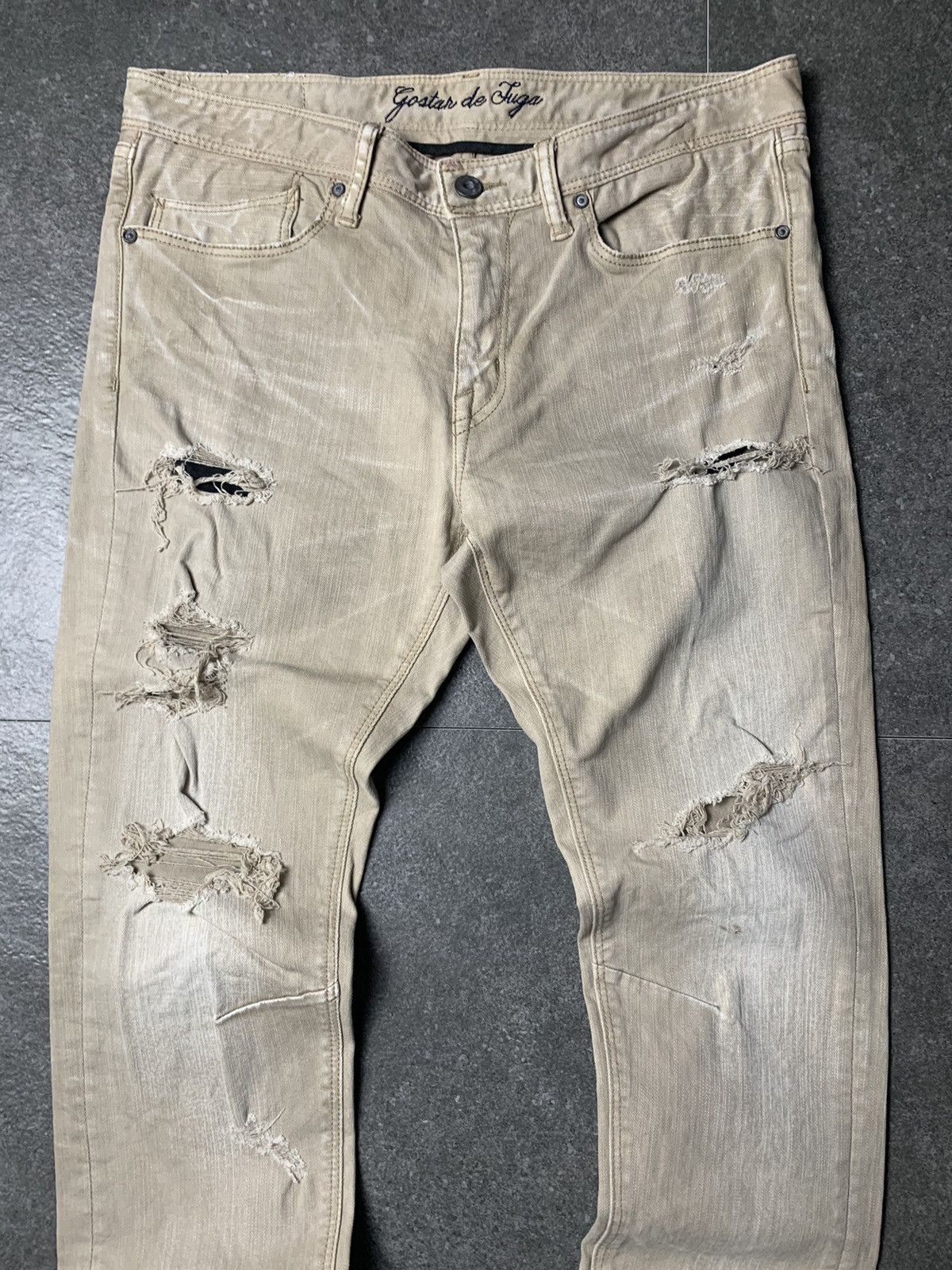 GOSTAR DE FUGA × If Six Was Nine × Le Grande Bleu (L.G.B.) 2000s Gostar de Fuga Distressed Washed Jeans Vkei Size US 32 / EU 48 - 3 Thumbnail