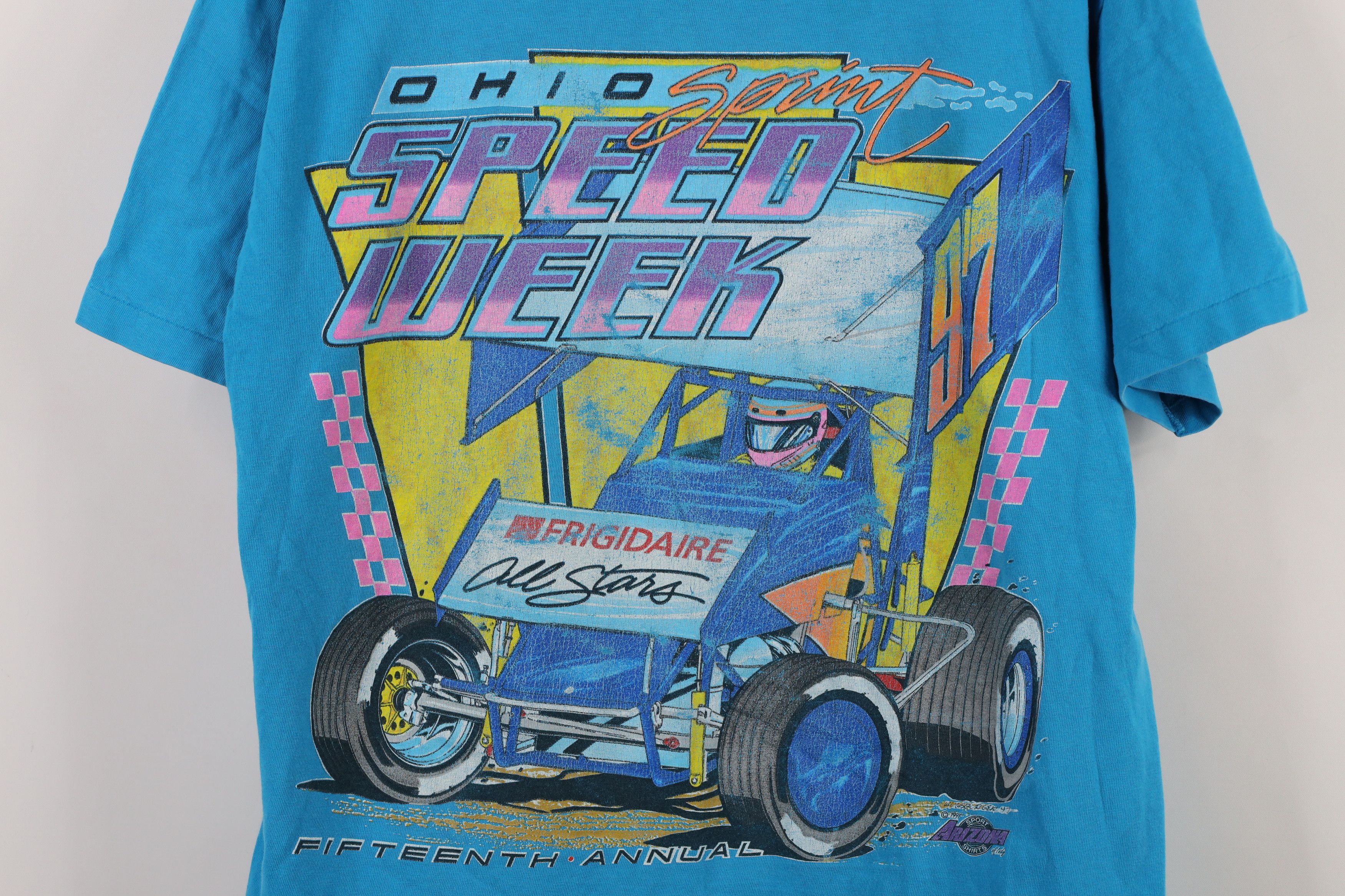 Vintage Vintage 90s Ohio Sprint Speed Week Racing T-Shirt Blue USA Size US L / EU 52-54 / 3 - 4 Thumbnail