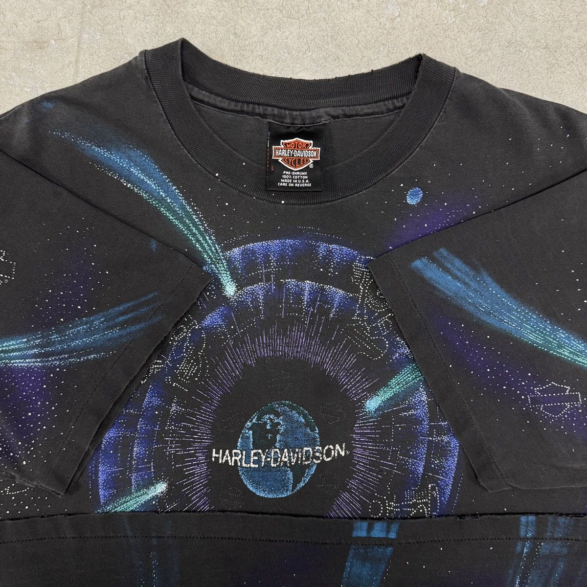 Harley Davidson Vintage Harley Davidson Shirt AOP Faded Distressed Size US L / EU 52-54 / 3 - 5 Thumbnail