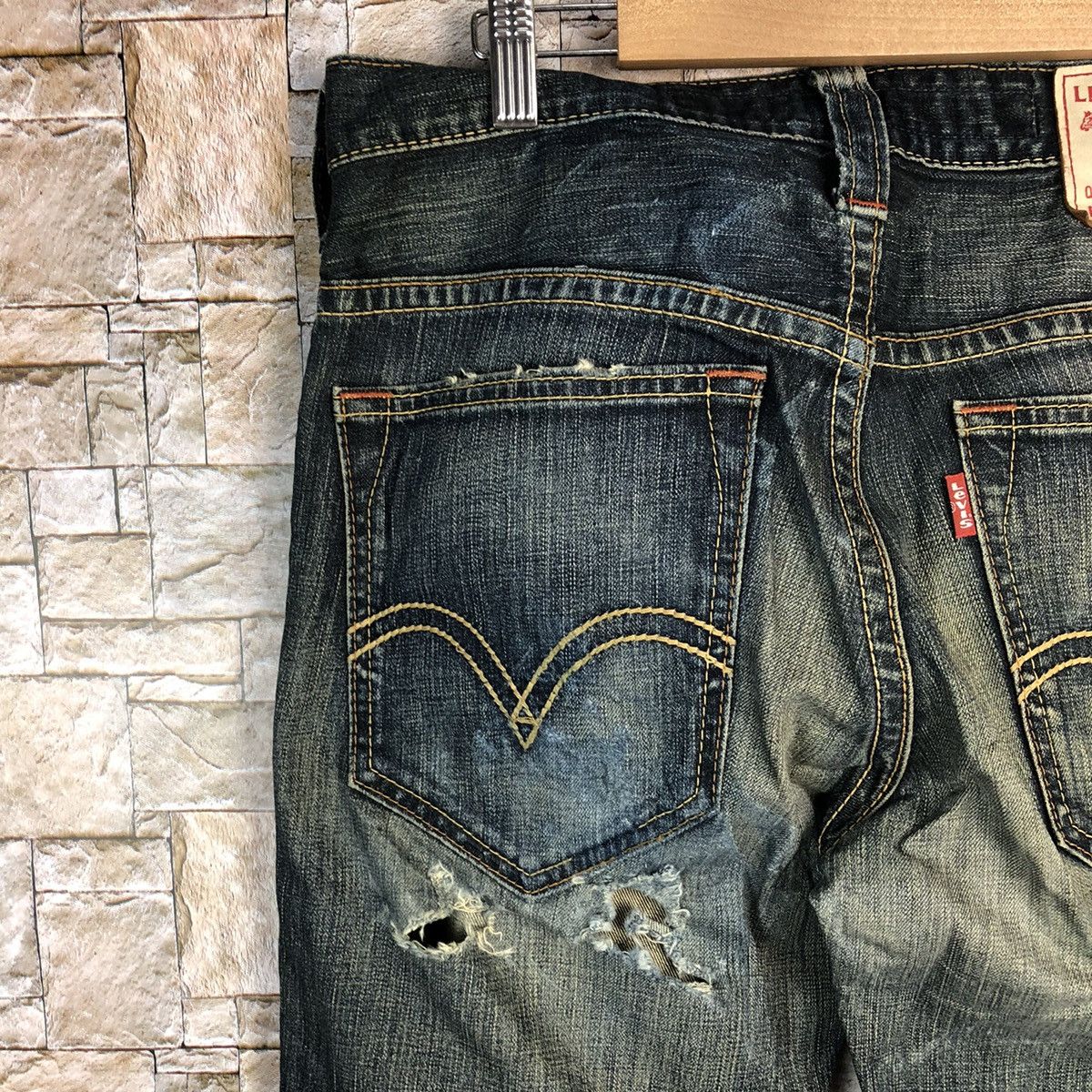 Levi's 507 Levis Blue Denim jeans Pants #7571 Size US 31 - 17 Thumbnail