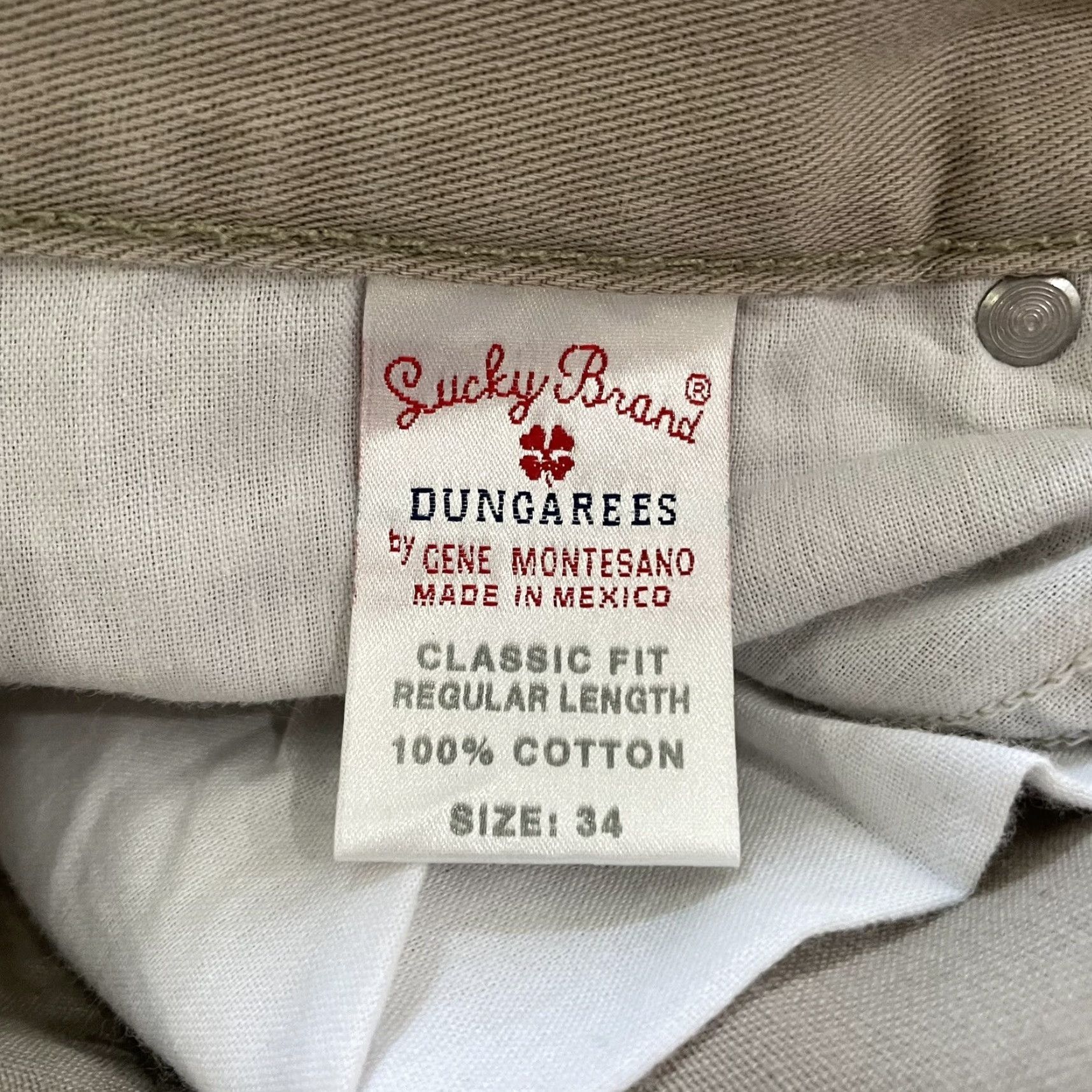 Lucky Brand VINTAGE Lucky Brand Pants Dungarees Classic Fit Cotton Beige Mens 34 x 28 Beige Chino Mens Size US 34 / EU 50 - 4 Thumbnail