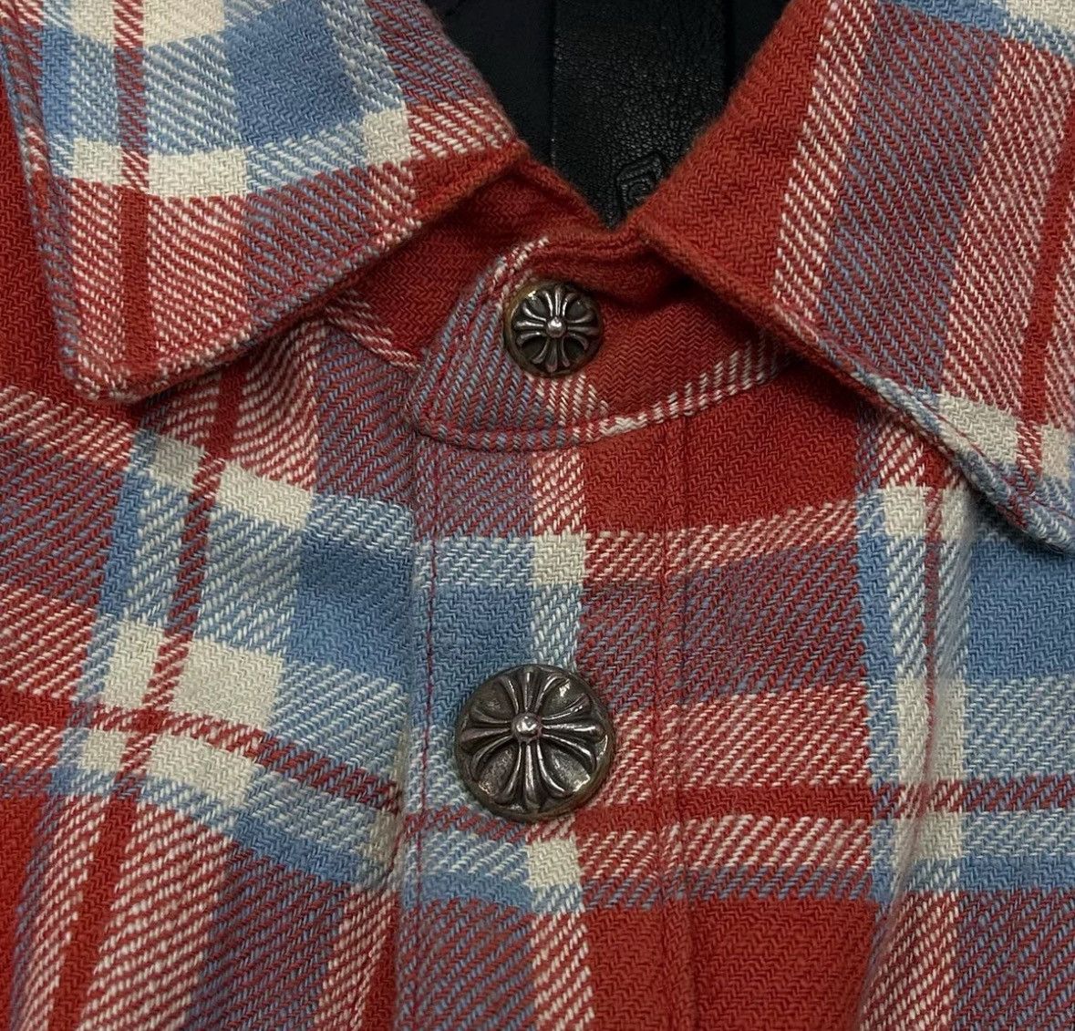 Chrome Hearts Red Lined plaid checkered flannel jacket Size US M / EU 48-50 / 2 - 5 Thumbnail