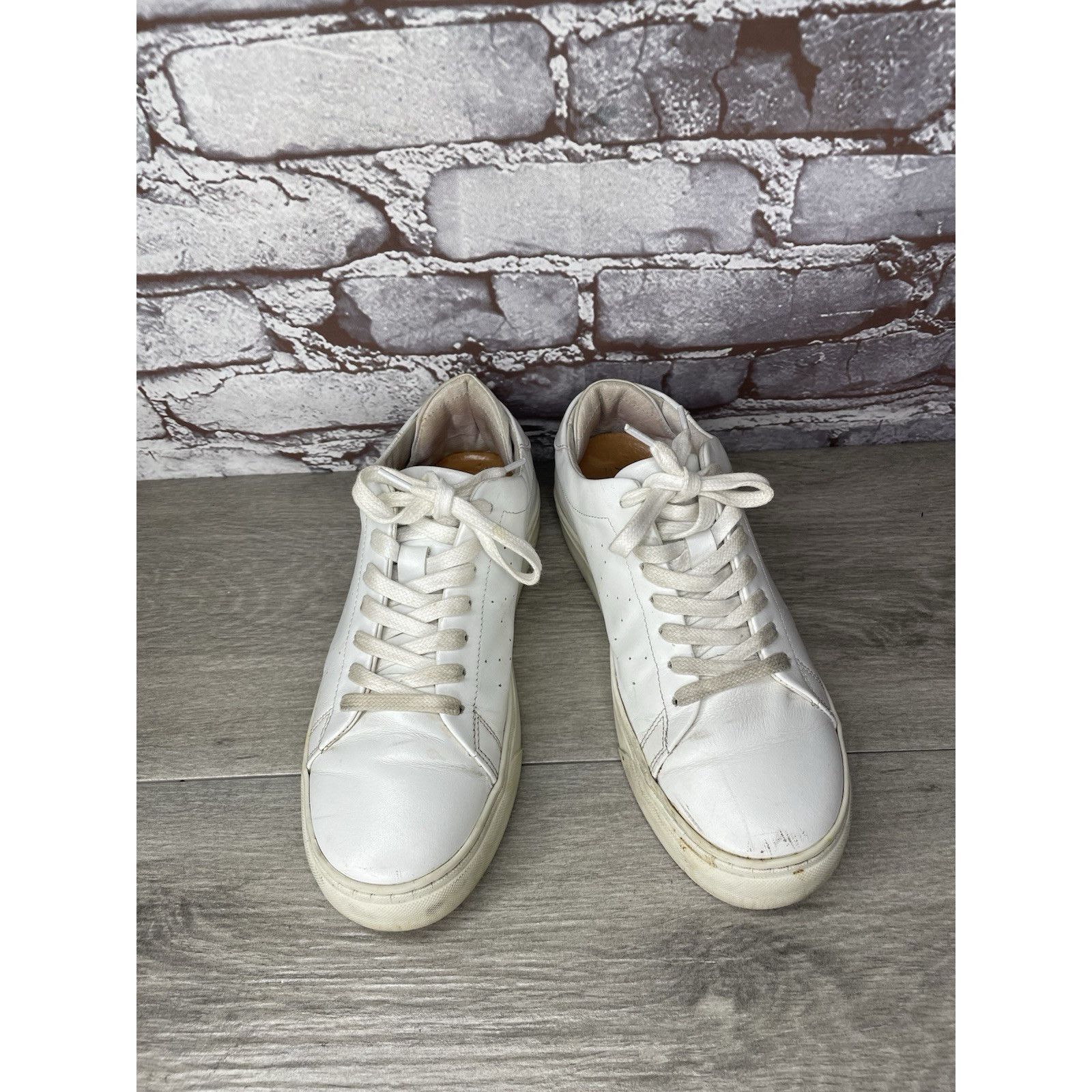 ALBA Alma Mater White Leather Lace Up Casual Sneakers Women’s Sz Size US 6.5 / IT 36.5 - 3 Thumbnail