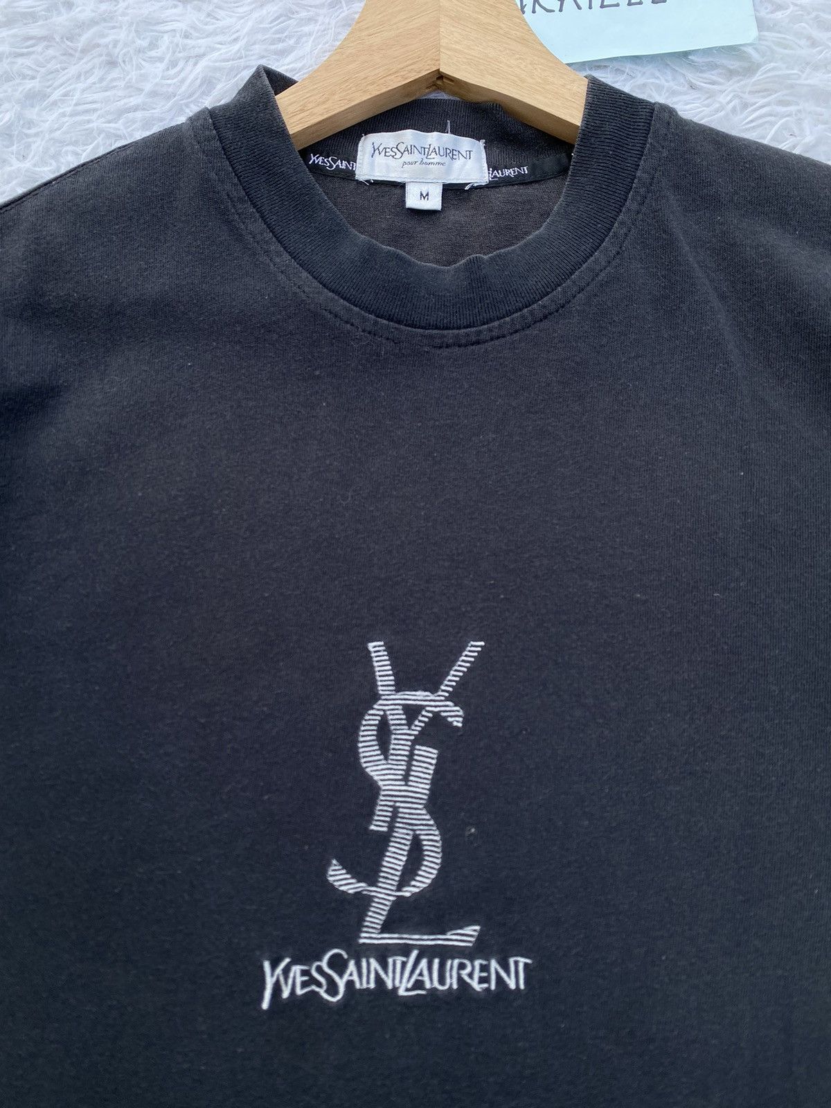 Yves Saint Laurent Rare Vintage Yves Saint Laurent YSL Spellout Tshirt Size US M / EU 48-50 / 2 - 9 Thumbnail