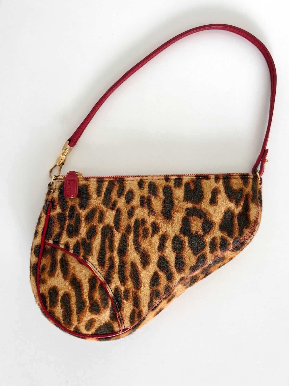 Dior Christian Dior Leopard Pony Hair Mini Saddle Bag Size ONE SIZE - 1 Thumbnail