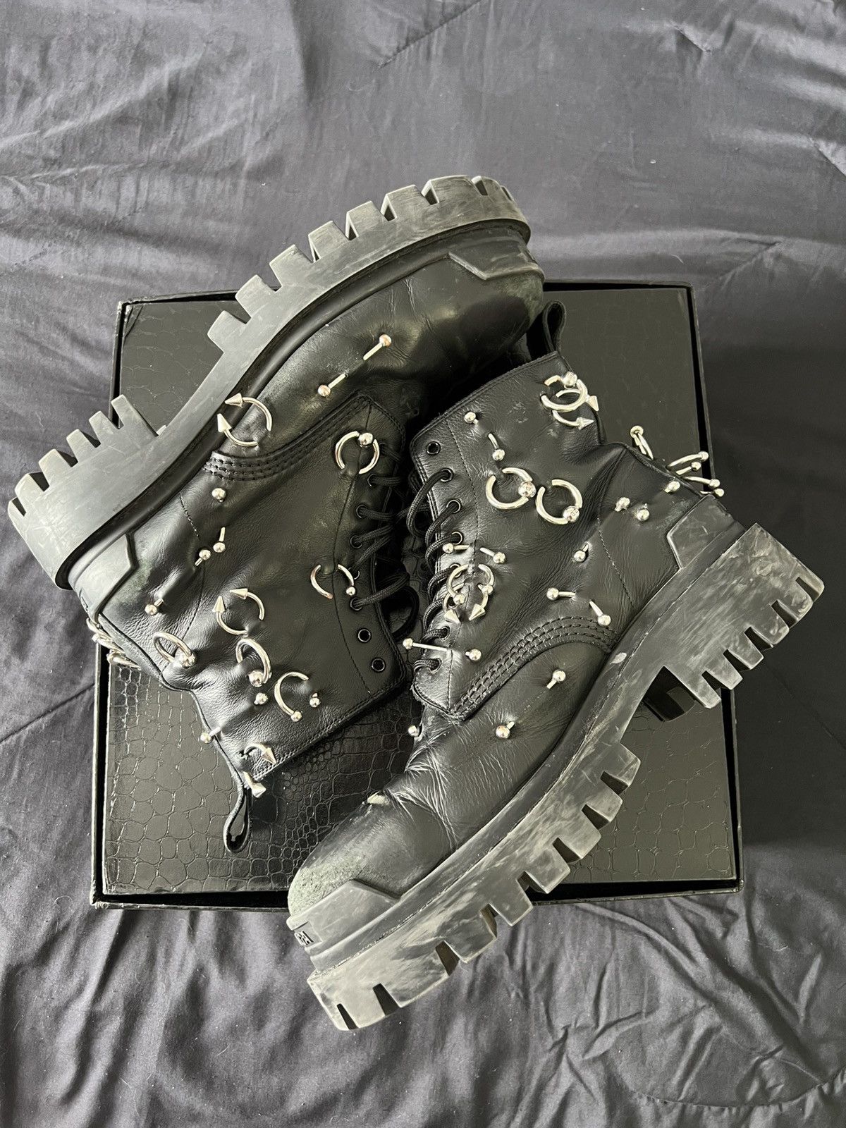 Balenciaga Balenciaga Pierced Strike Boots Size US 9.5 / EU 42-43 - 3 Thumbnail