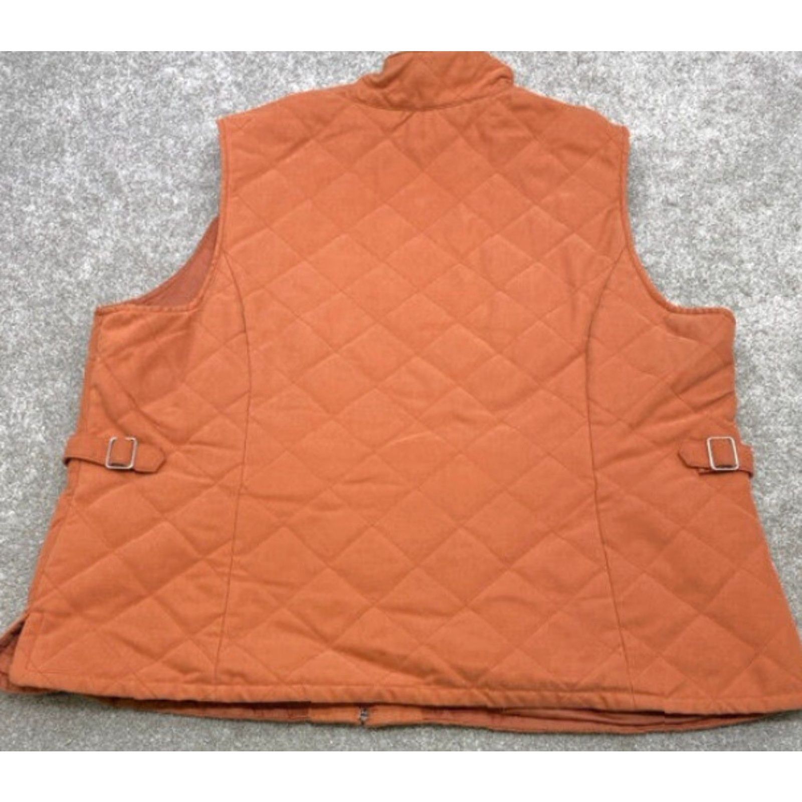 Orvis VINTAGE Orvis Vest Women's XL Orange Quilted Puffer Full Zip Insulated Pockets Outdoor Size XL / US 12-14 / IT 48-50 - 7 Thumbnail