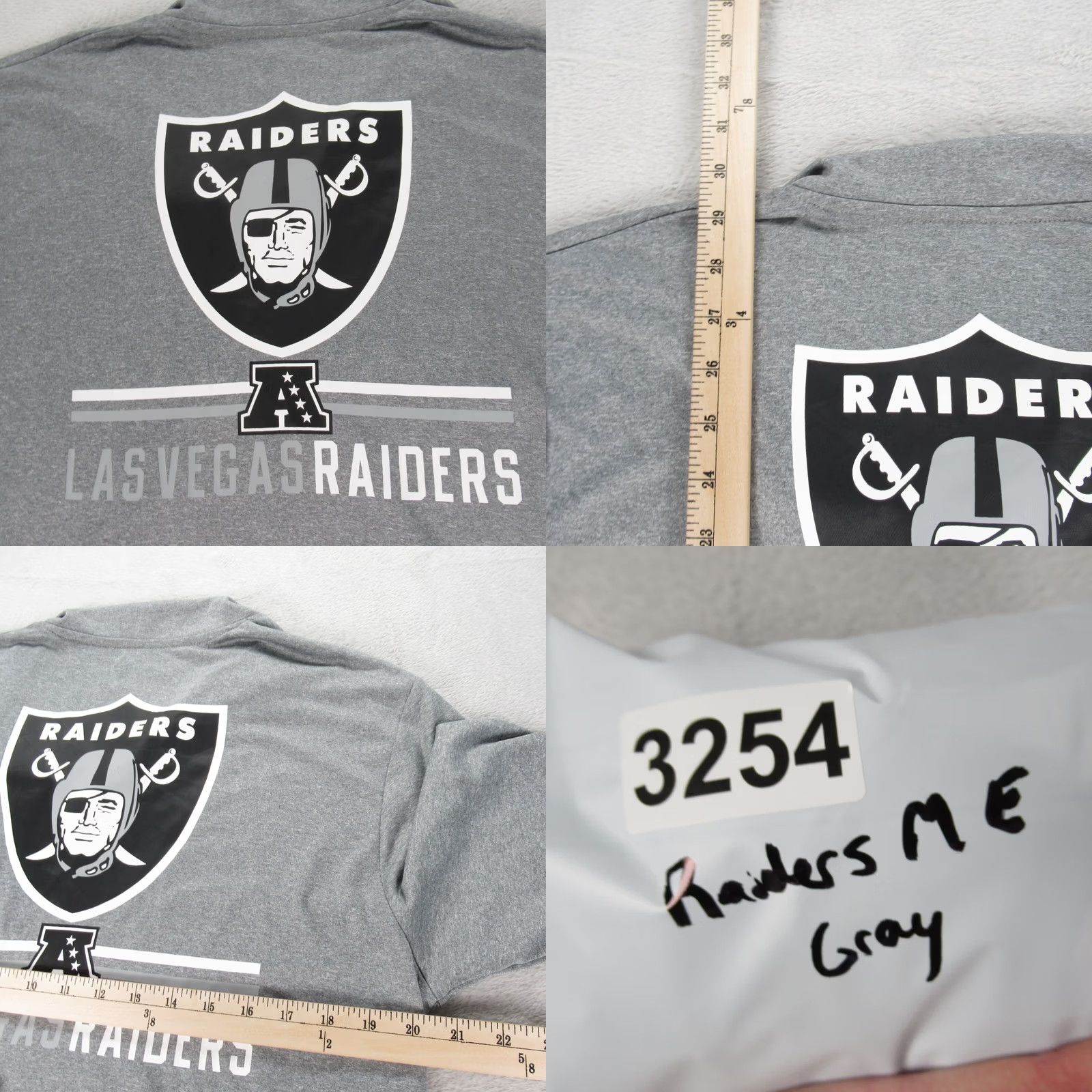 NFL Las Vegas Raiders Shirt Mens L NFL Gray Long Sleeve Quarter Zip Pullover Size US L / EU 52-54 / 3 - 8 Thumbnail