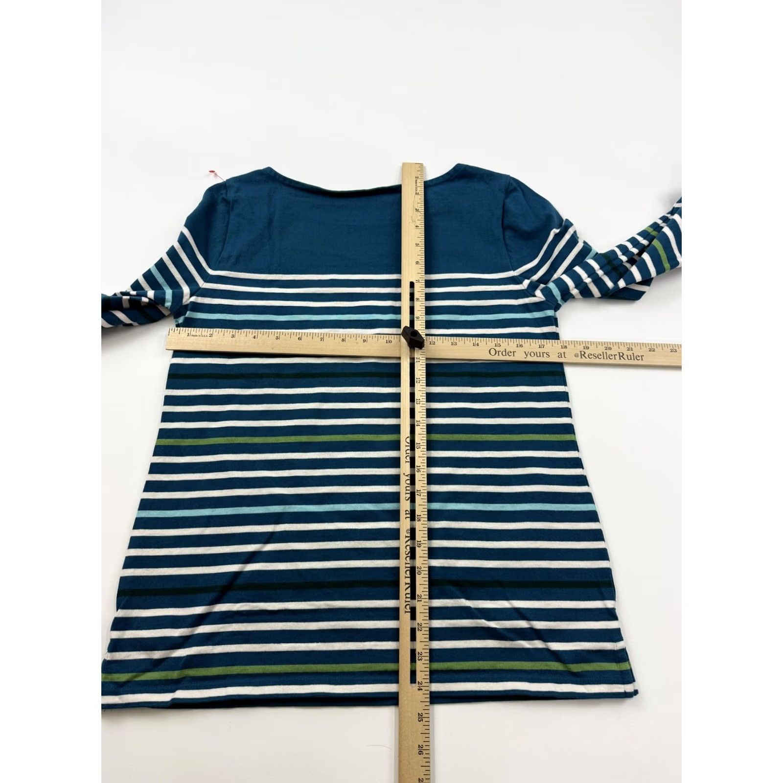 Talbots Talbots Shirt Womens Small Blue Stripe Boat Neck Long Sleeve Cotton Top Size S / US 4 / IT 40 - 5 Thumbnail