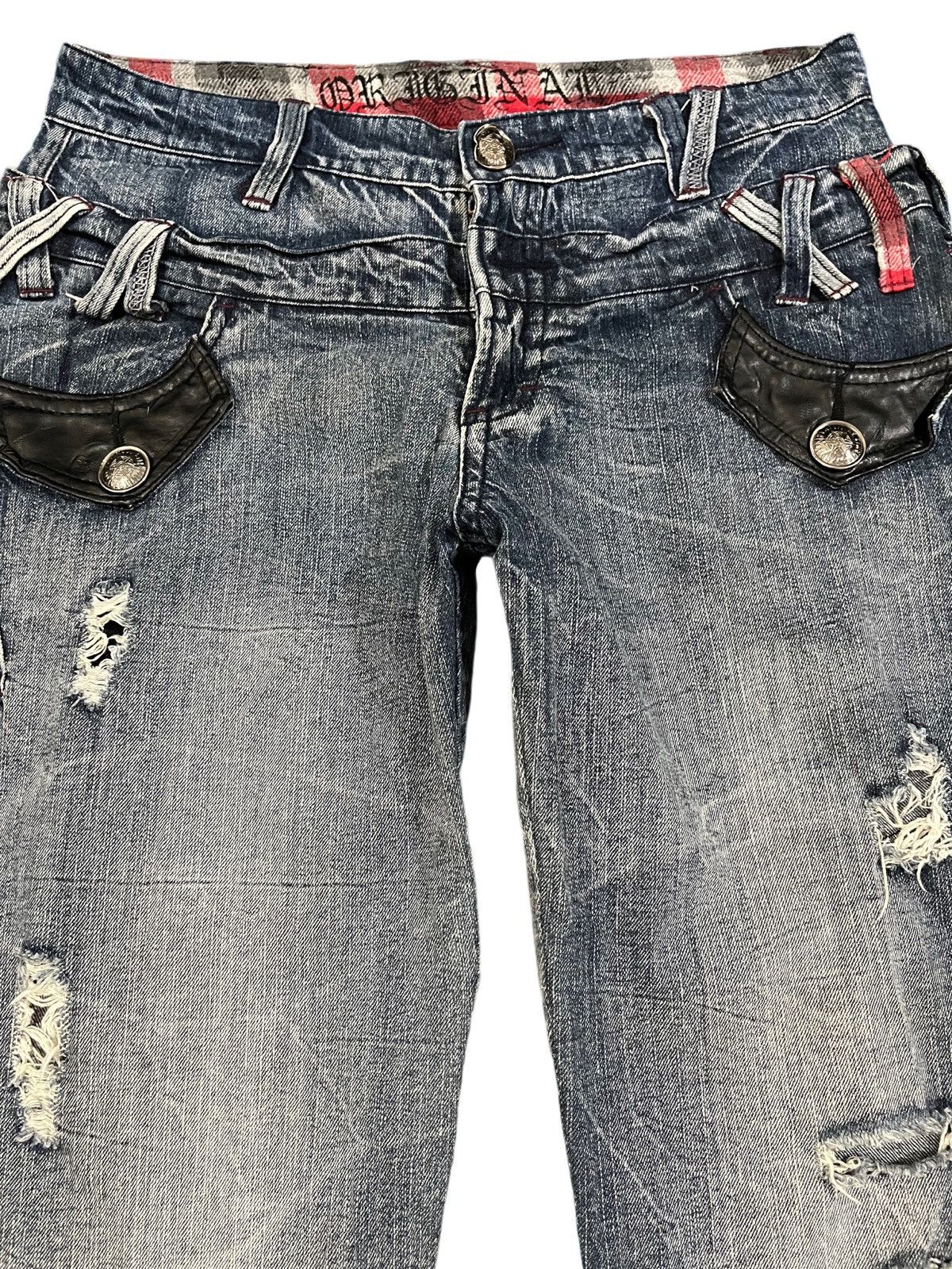 Who Decides War Vintage Originalstyle Double Waist Distressed Denim Size US 31 - 2 Thumbnail