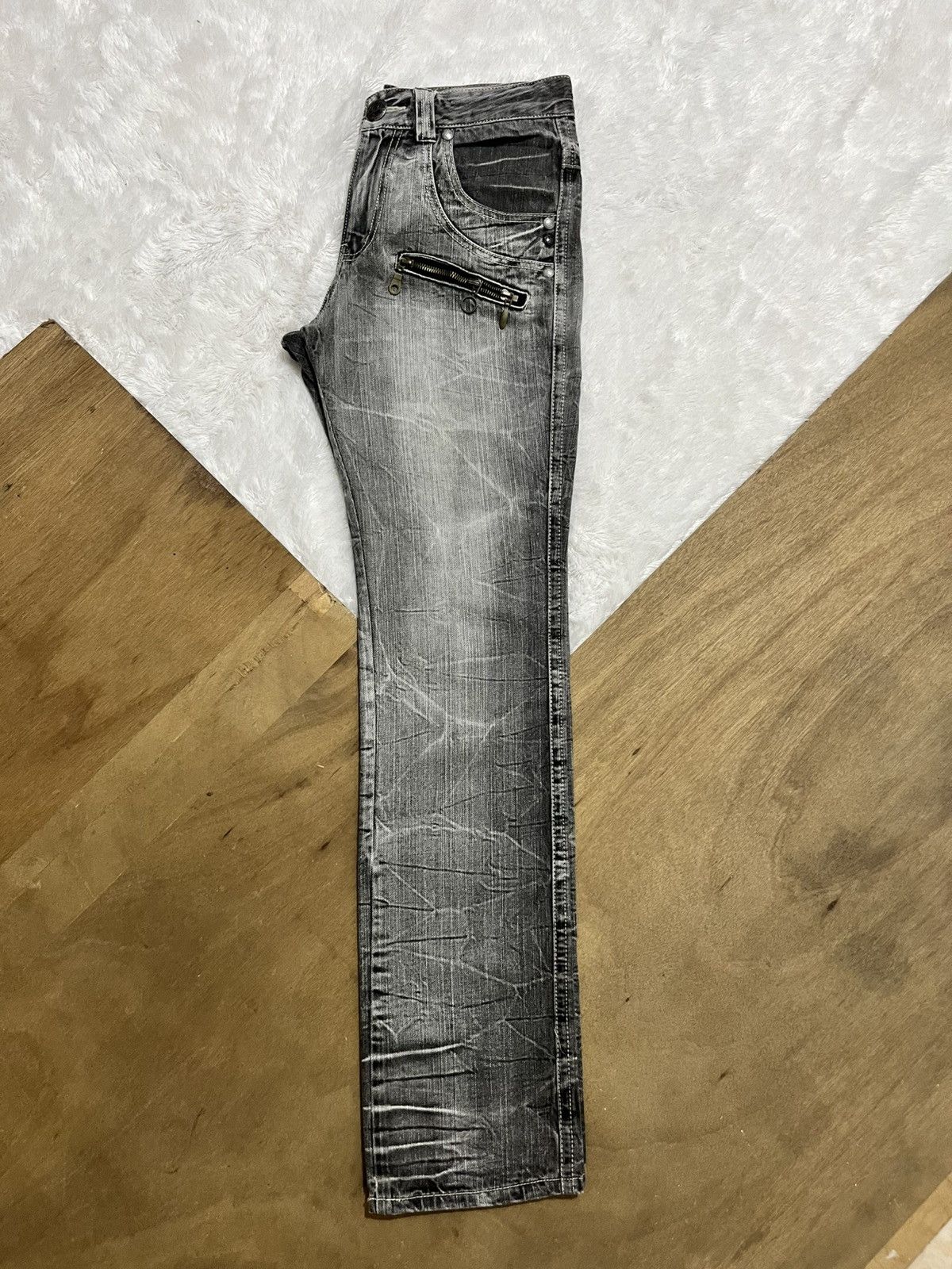 Other Blow By Blue Japanese Gothic Punk Zipper Washed Denim Jeans Size US 28 / EU 44 - 6 Thumbnail