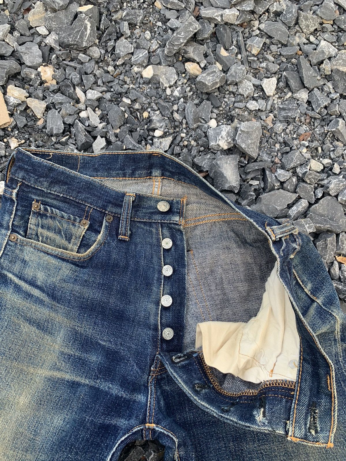 Denime VINTAGE DENIME SELVEDGE RUSTY JAPANESE DISTRESSED DENIM Size US 30 / EU 46 - 16 Thumbnail