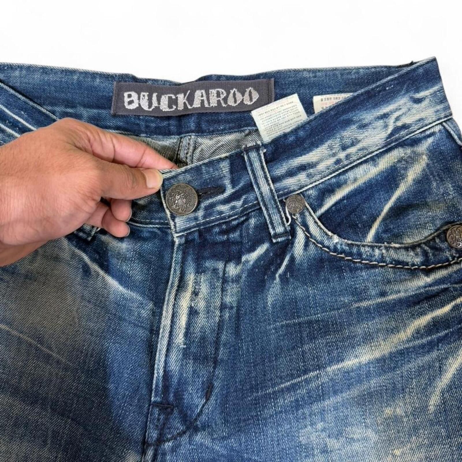 True Religion Buckaroo vintage denim jeans flap pockets mud wash shade Size 30" / US 8 / IT 44 - 6 Thumbnail