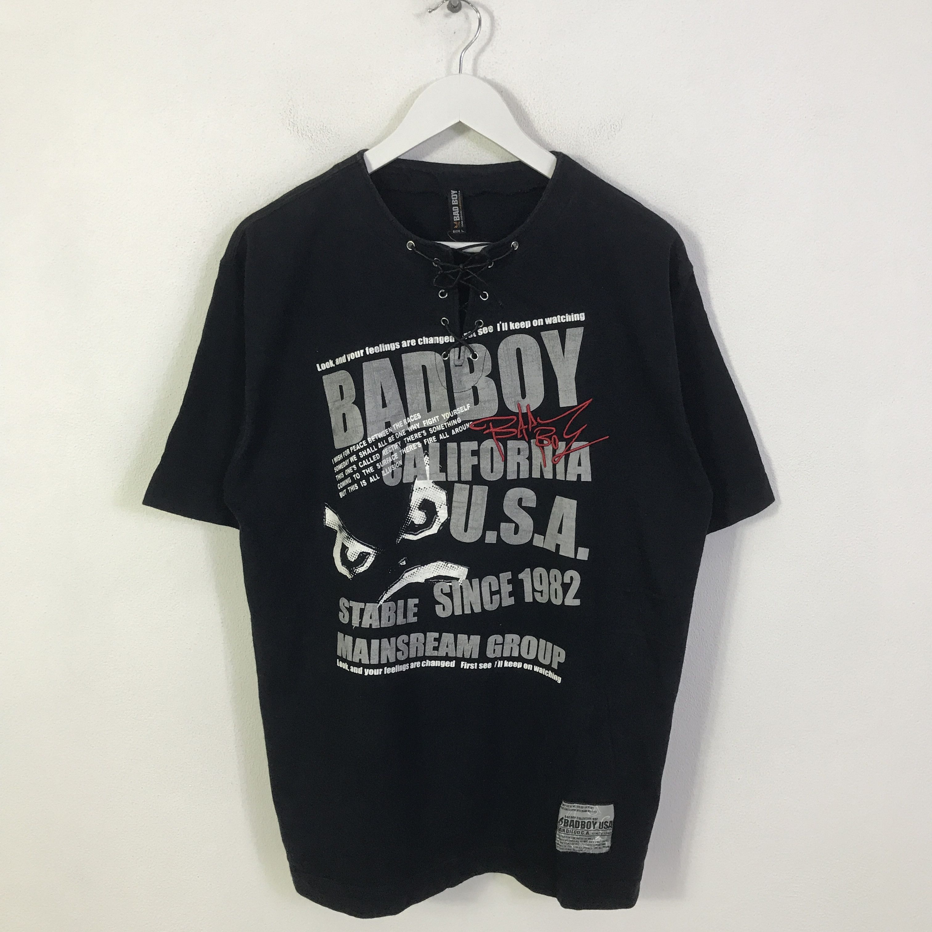 Japanese Brand BadBoy California usa Black Punk t-shirt K93B25 Size US L / EU 52-54 / 3 - 1 Thumbnail