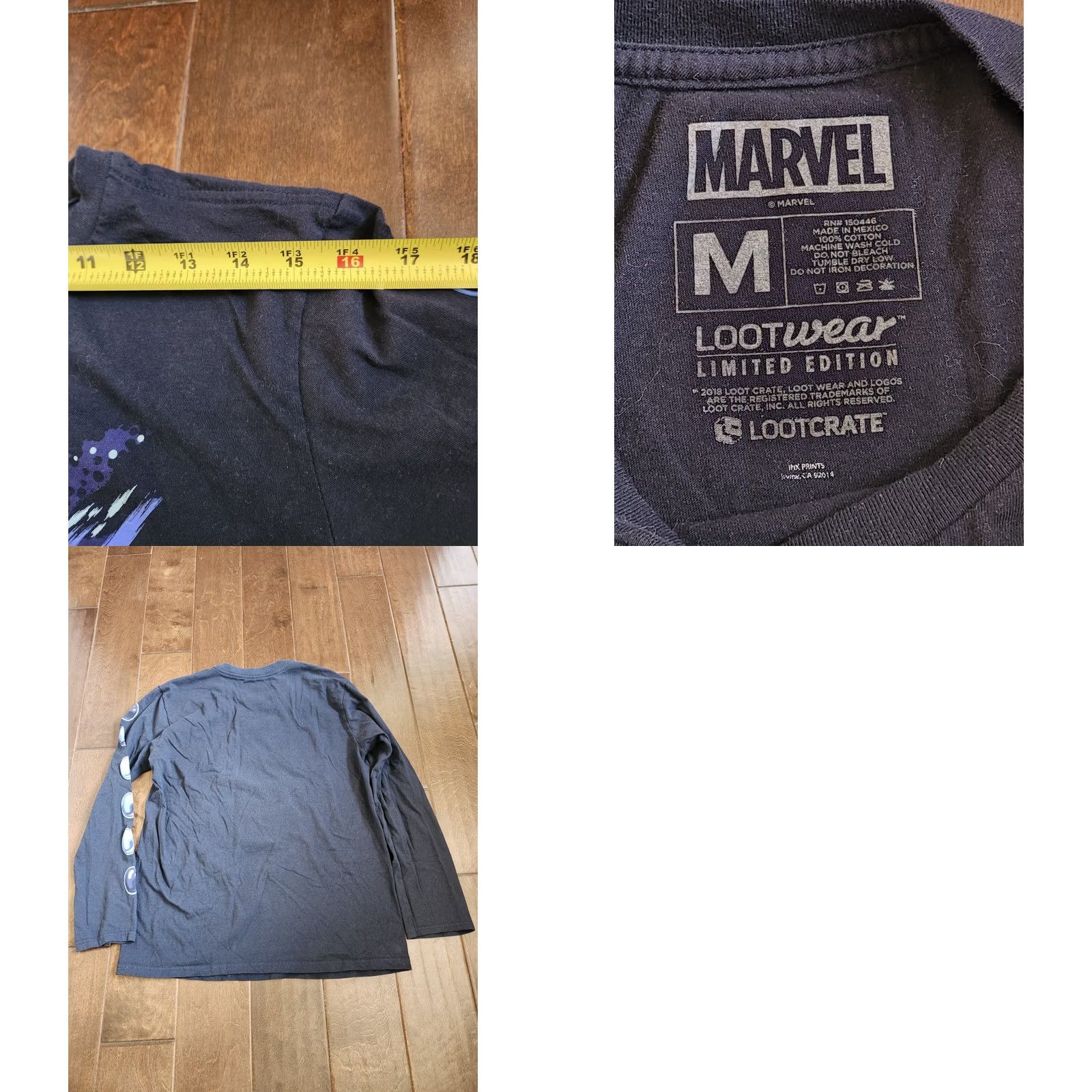 Vintage Lootwear Marvel Infinite Gauntlet Long Sleeve Shirt M Adult Black Cotton Regular Crew Neck Limited Edition Mens Shirt Size US M / EU 48-50 / 2 - 10 Thumbnail
