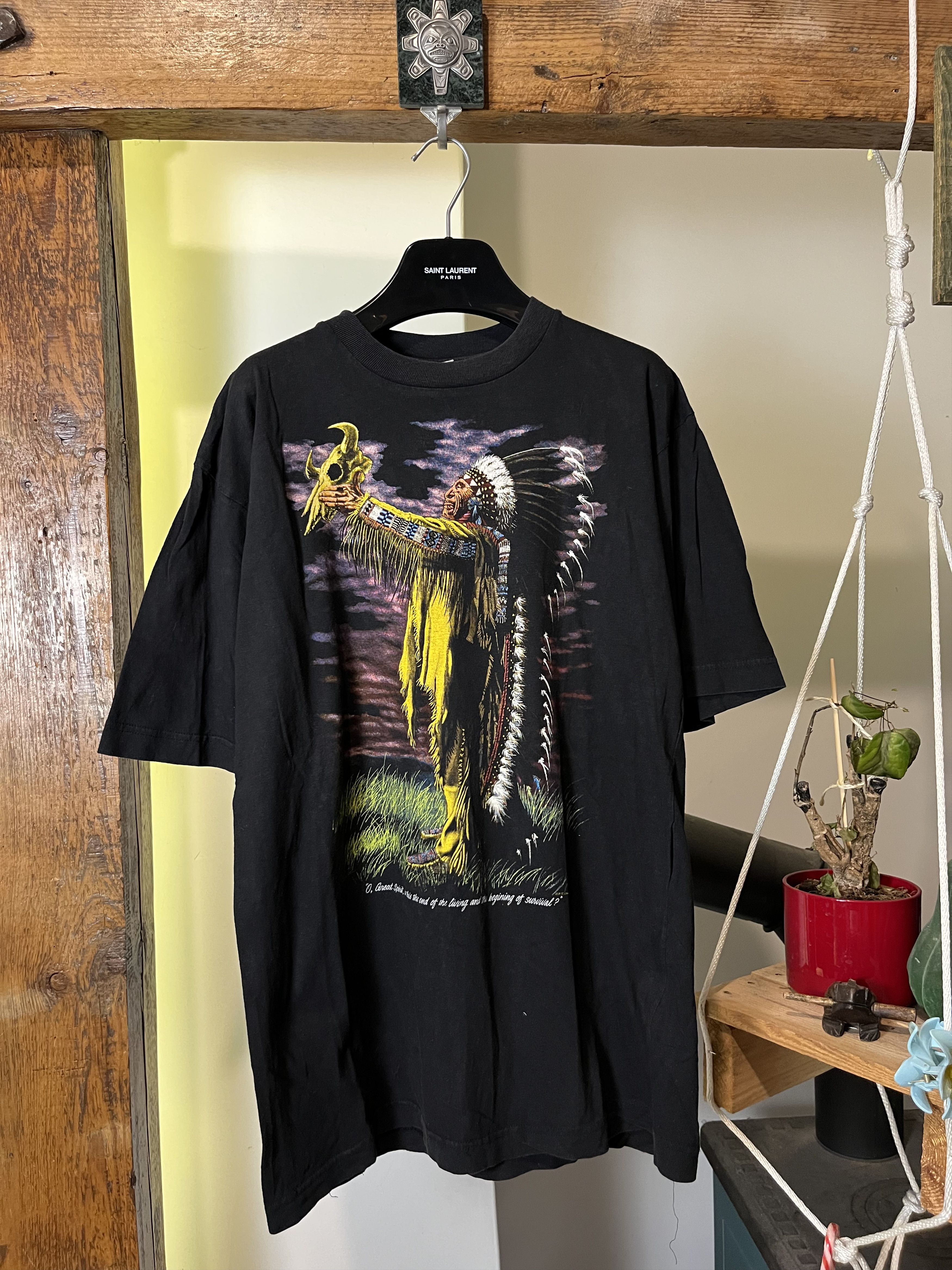 Band Tees × Vintage 90s Native Americans Indians USA Tee Size US XL / EU 56 / 4 - 1 Thumbnail