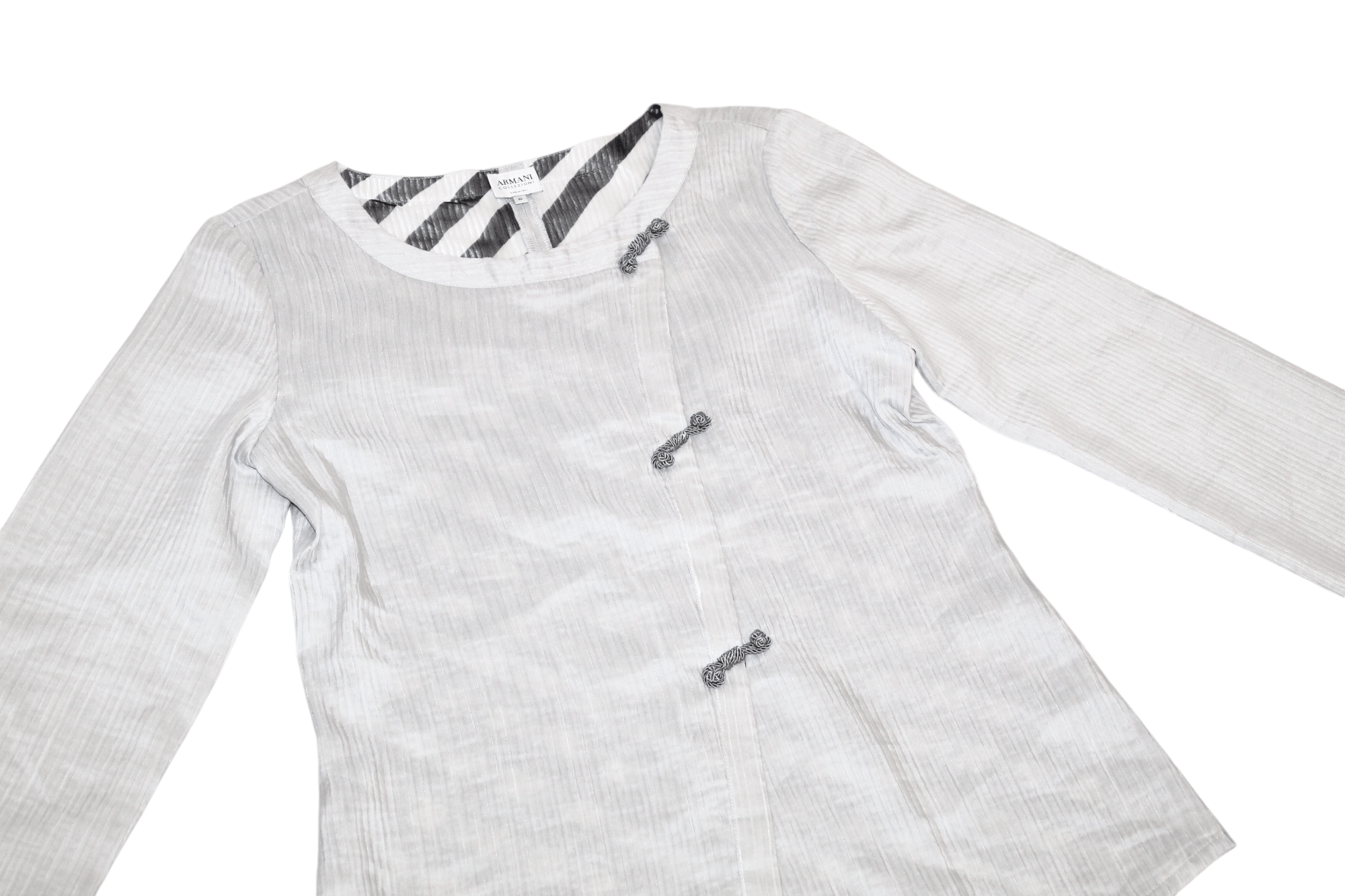 Armani Collezioni 2005 Giorgio Armani Collezioni boat-neck asymmetrical Jacket Size M / US 6-8 / IT 42-44 - 8 Thumbnail
