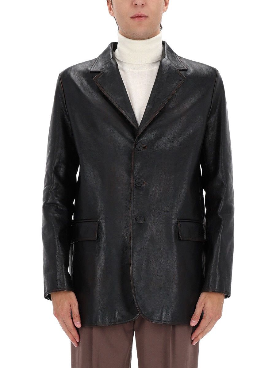Gucci GUCCI LEATHER JACKET - BLACK (IT 52) Size US XL / EU 56 / 4 - 1 Thumbnail