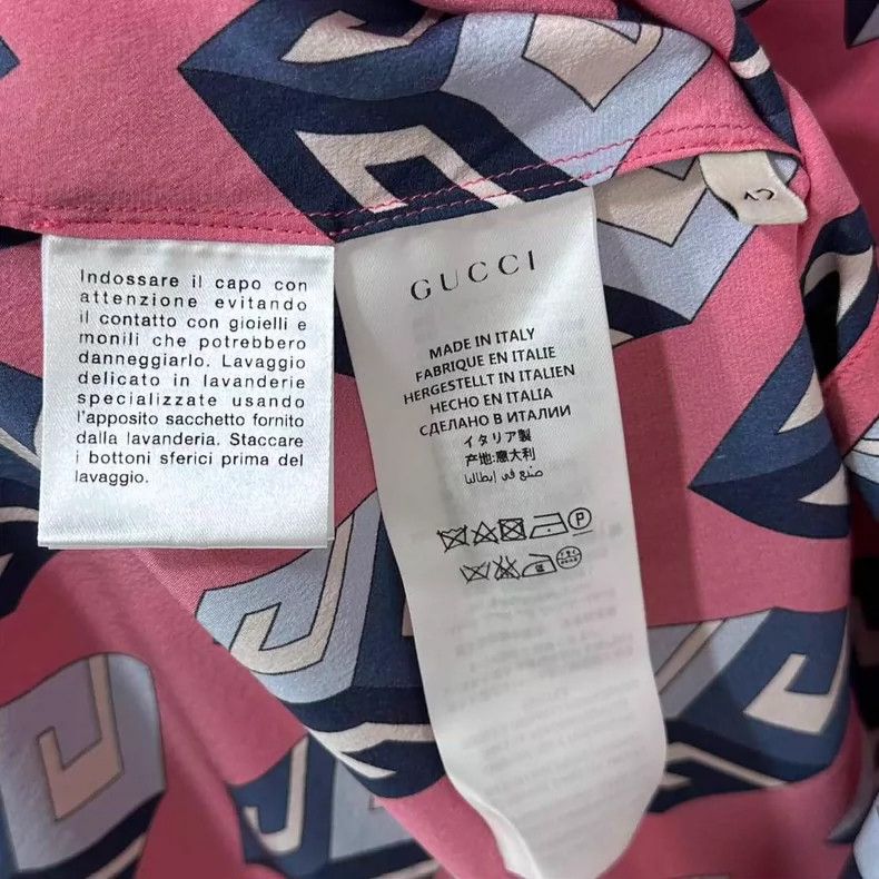 Gucci Gucci Pink pearl cube pattern shirt 2506-Nextarrow Size US XS / EU 42 / 0 - 7 Thumbnail