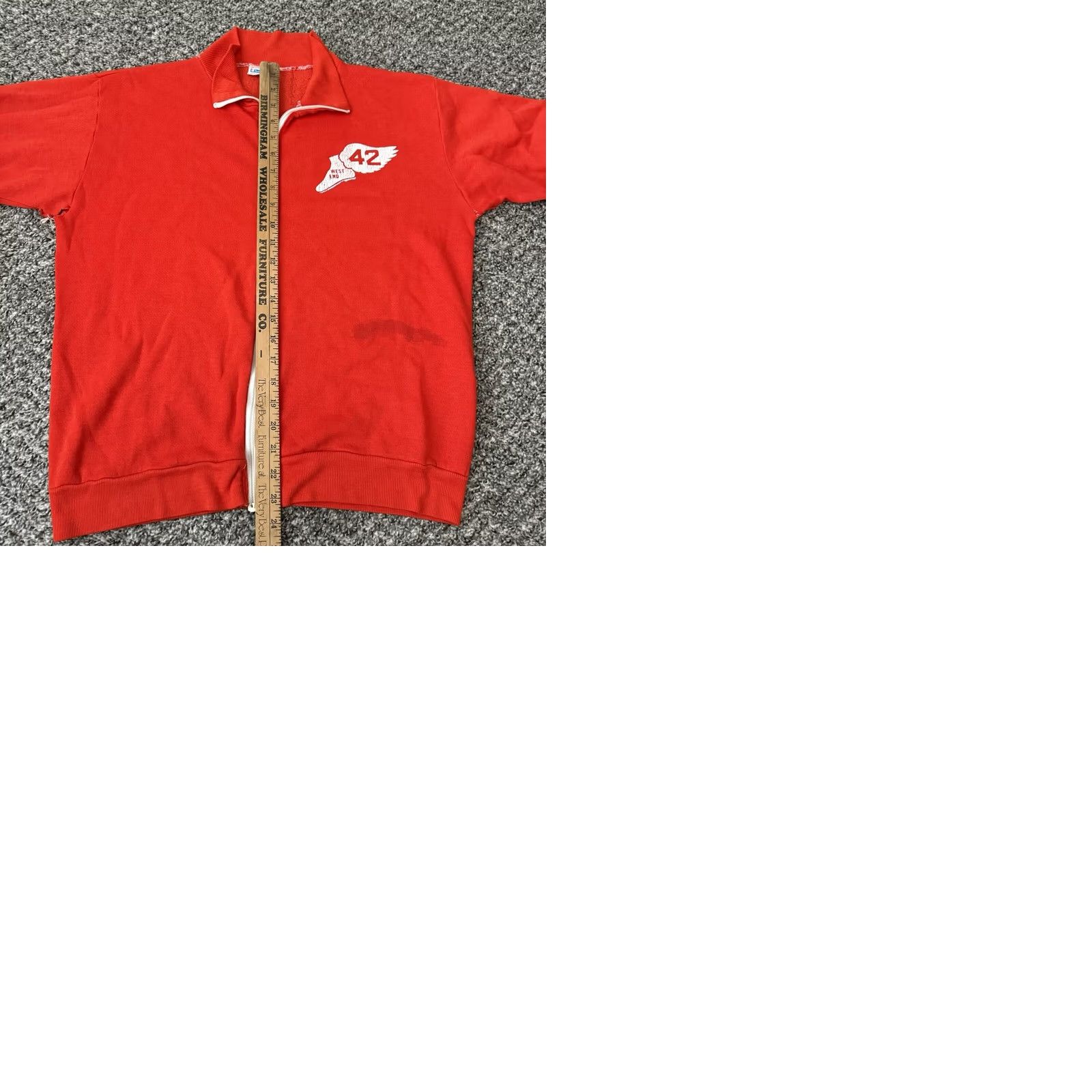 Champion VINTAGE Champion Sweatshirt Mens M Blue Bar 70s NYAC Wings Running Zip Up Orange Cotton Blend Fleece Full Zip Logo Zipper Size US M / EU 48-50 / 2 - 9 Thumbnail