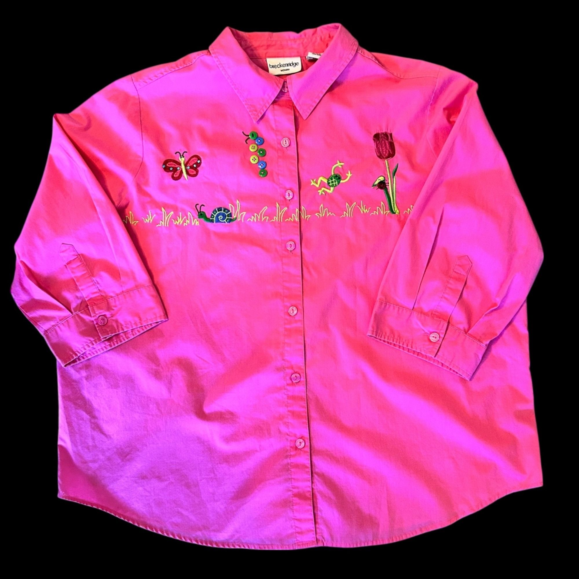Vintage Vintage Breckenridge Neon Art To Wear Embroidered Critter Bl Size XXL / US 16-18 / IT 52-54 - 1 Thumbnail