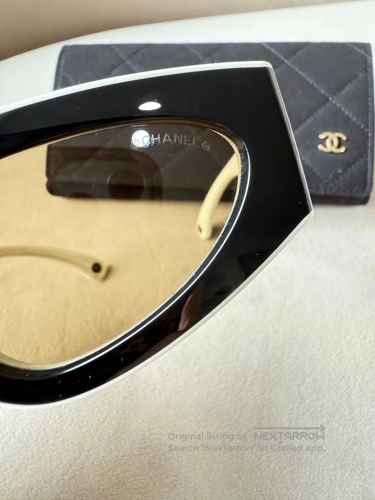 Chanel Chanel Black White Cat Eye Sunglasses. Size ONE SIZE - 9 Thumbnail