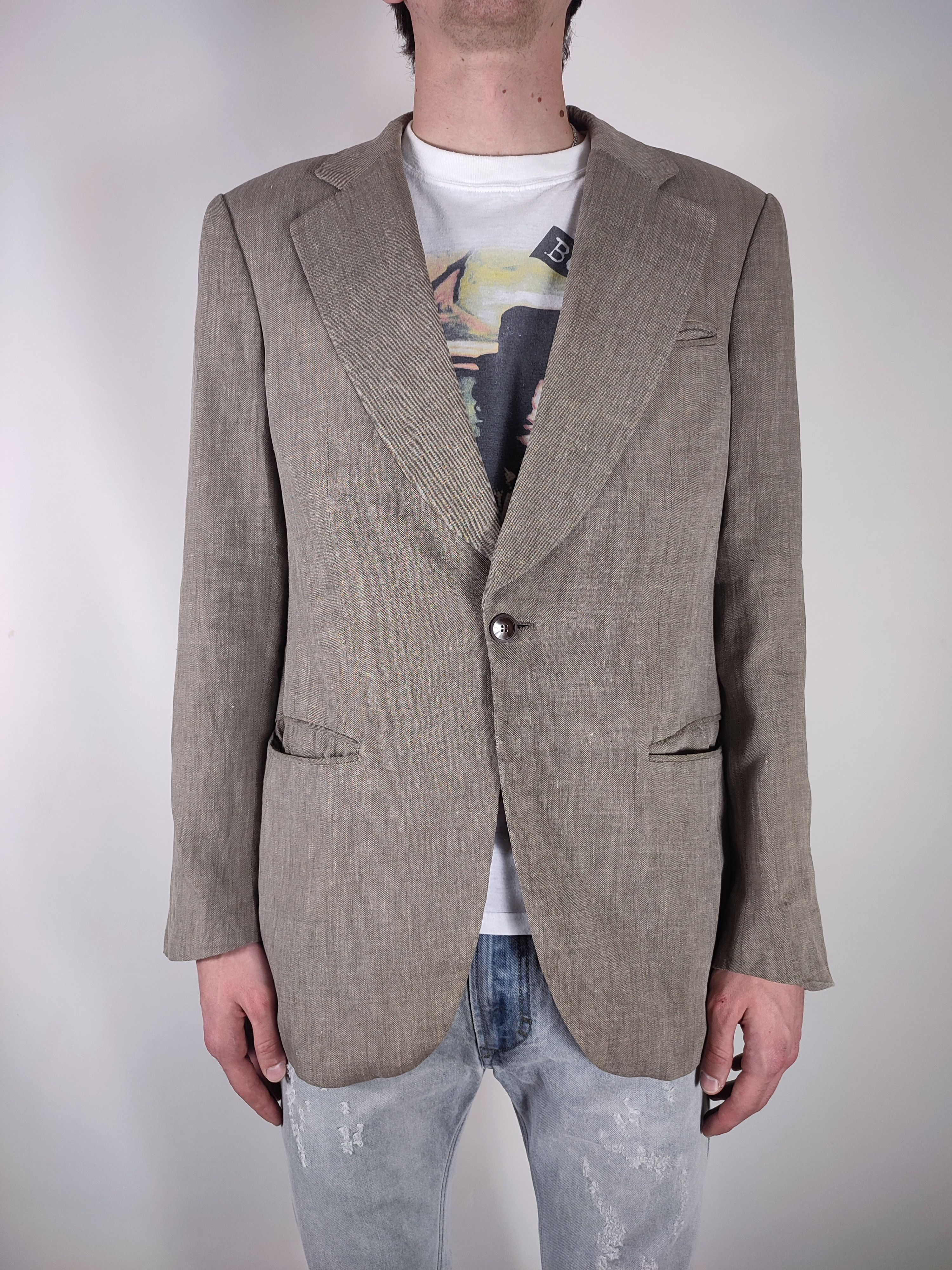 Emporio Armani Emporio Armani 2005 Oldschool Linen Blazer Size 50R - 3 Thumbnail