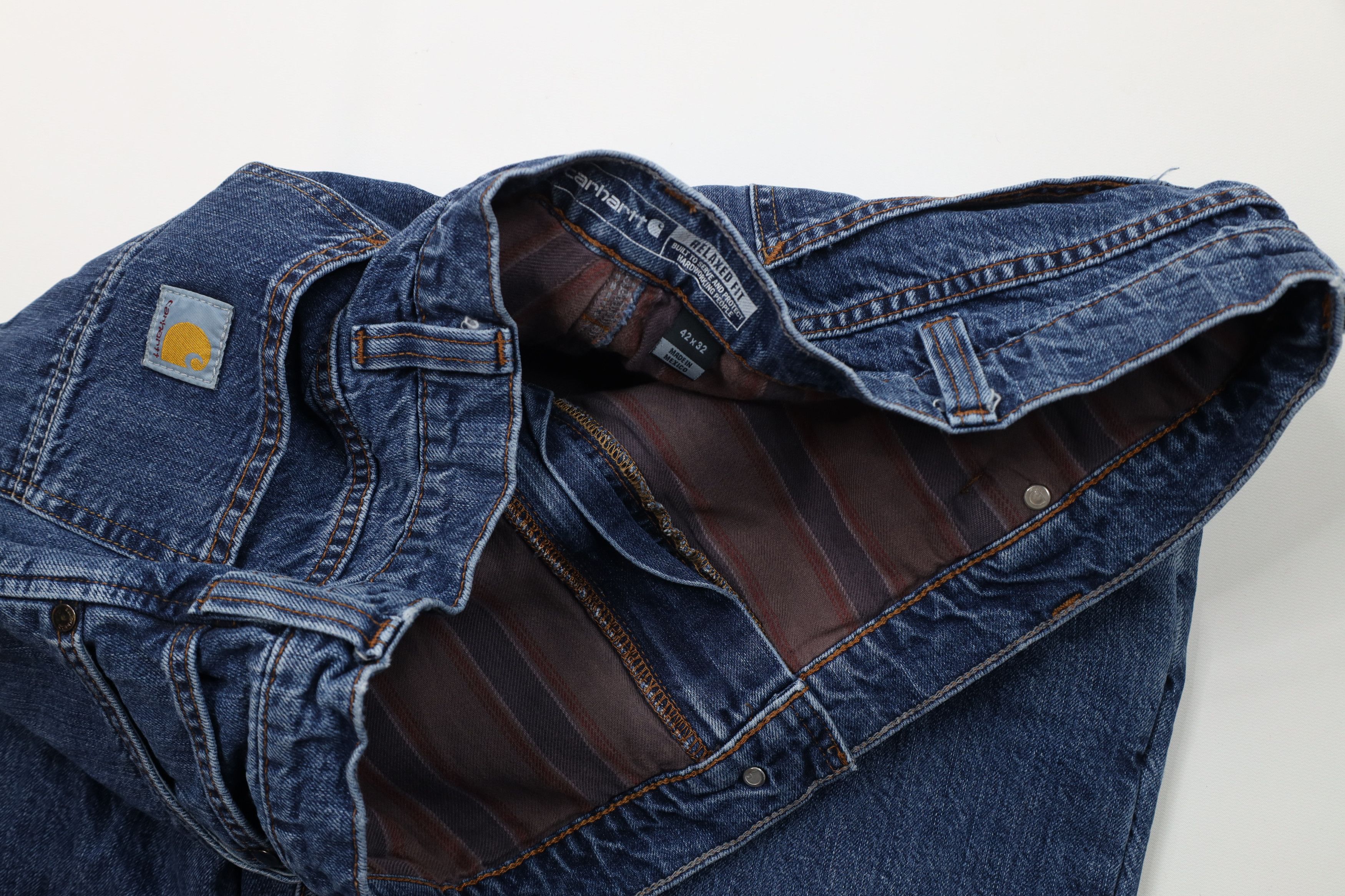 Carhartt Vintage Carhartt Fit Flannel Lined Wide Leg Jeans Blue Size US 42 / EU 58 - 8 Thumbnail
