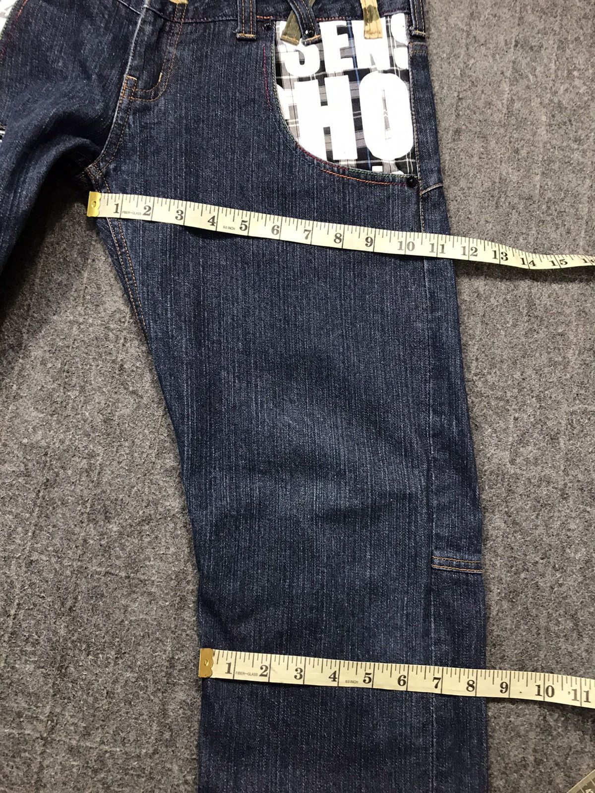Japanese Brand × Jean × Vintage Double Waist Dominate Hickory Pocket Vtg Japan Denim Jeans Size US 29 - 15 Thumbnail