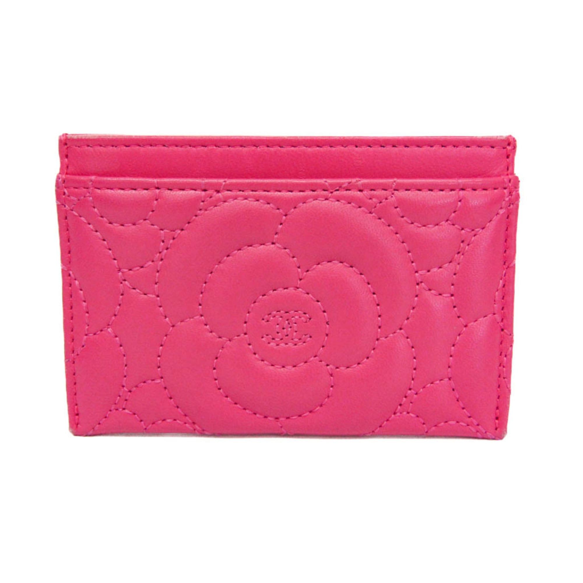 Chanel Chanel Camellia Leather Card Case Pink Size ONE SIZE - 1 Thumbnail