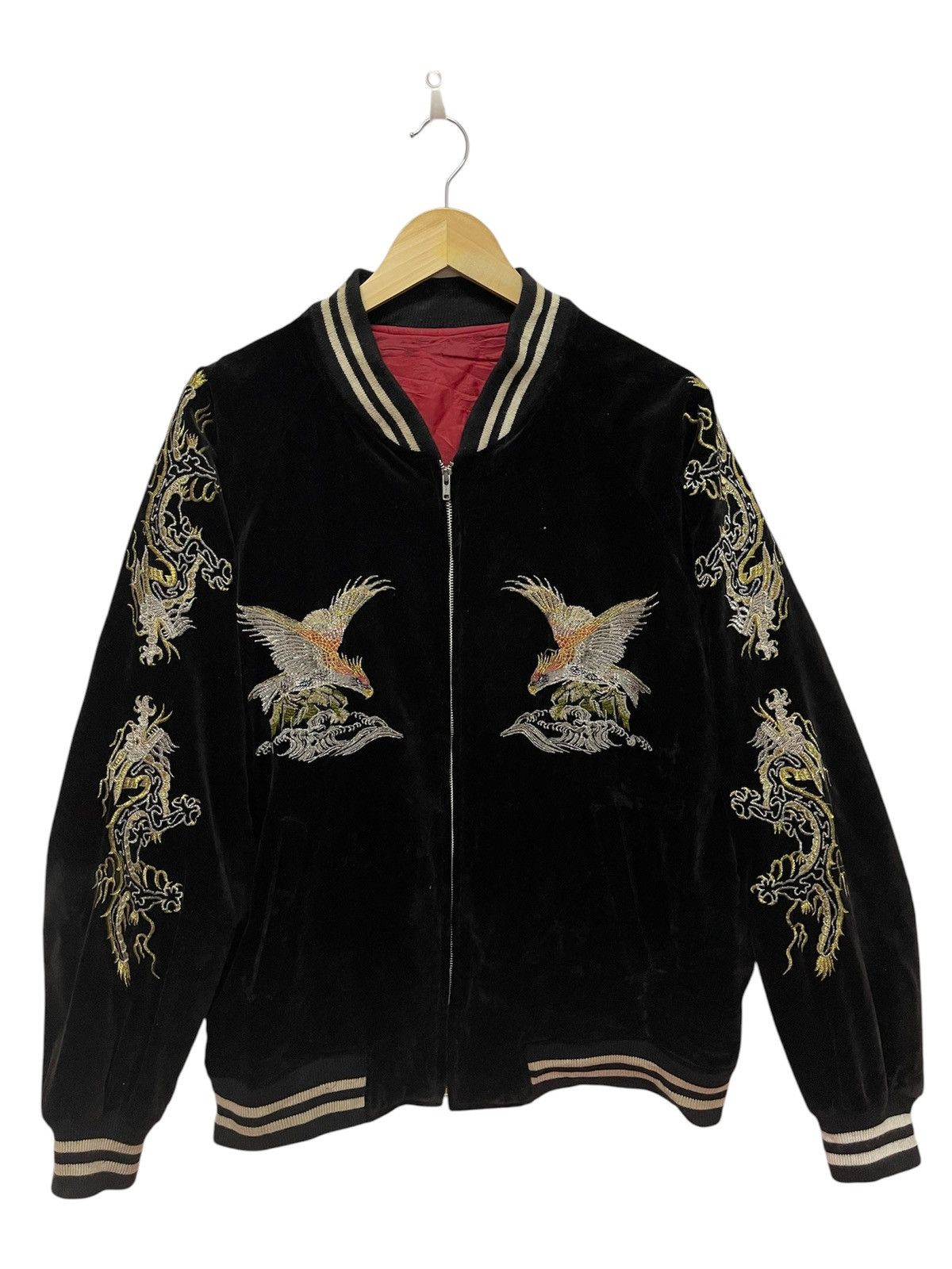 Japanese Brand VINTAGE 80’s JAPAN SOUVENIR HOSHIHIME VELVET DRAGON x EAGLE Size US L / EU 52-54 / 3 - 3 Thumbnail