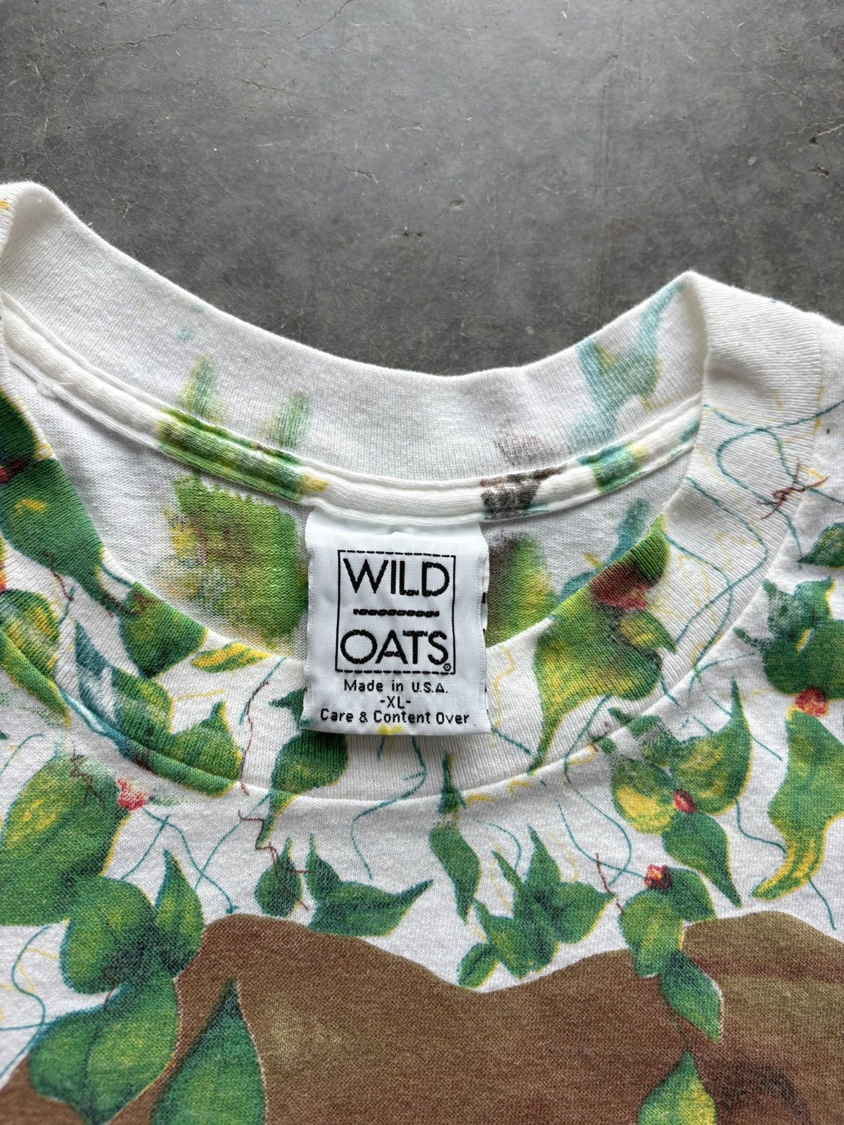 Vintage Vintage 90s Wild Oats Safari AOP Graphic Tee Size US XL / EU 56 / 4 - 5 Thumbnail