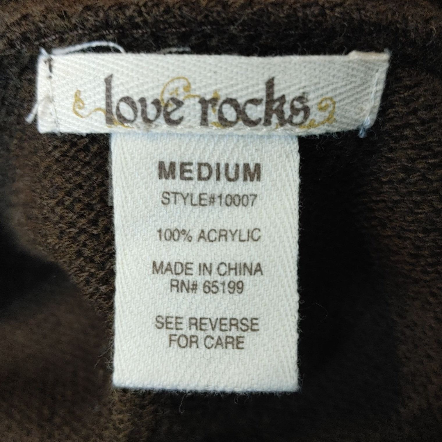 Other LOVE ROCKS Women's M Brown Knit Shawl Collar Open Front Long Size M / US 6-8 / IT 42-44 - 3 Thumbnail