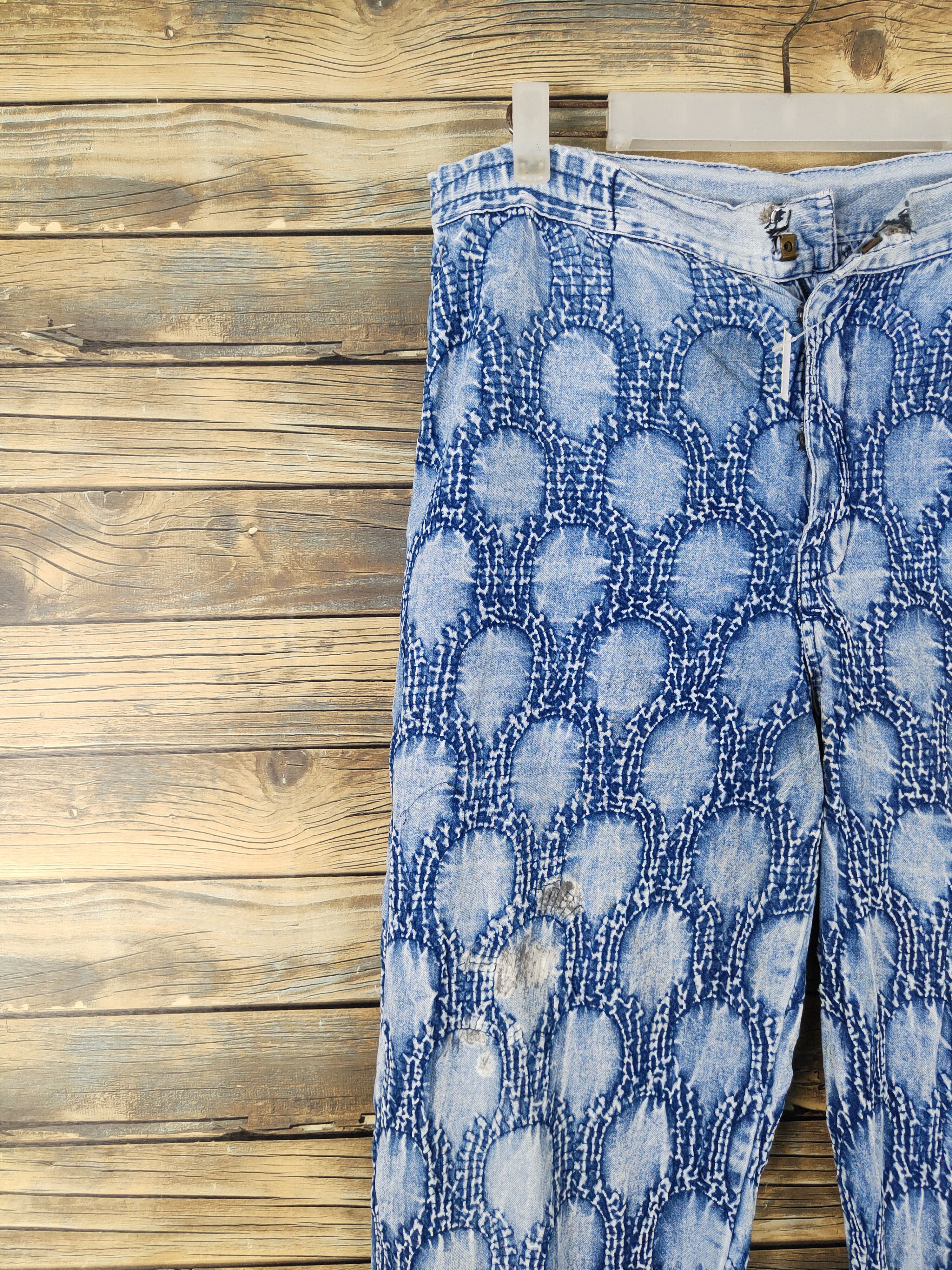 Japanese Brand Japan Vintage Blue No Pocket Casual Pants #W1959 Size US 31 - 4 Thumbnail