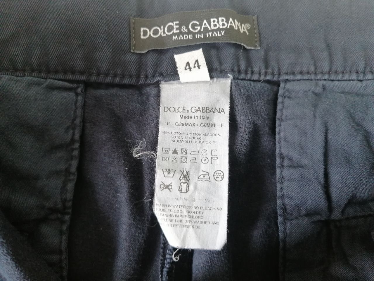 Dolce & Gabbana Men's chinos Dolce & Gabbana dark blue, size IT 44. Size US 28 / EU 44 - 6 Thumbnail