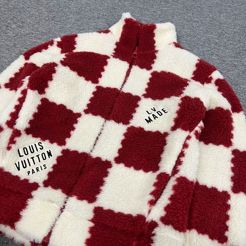 Louis Vuitton Louis Vuitton Red and white checkerboard teddy jacket 2505- Size US S / EU 44-46 / 1 - 4 Thumbnail
