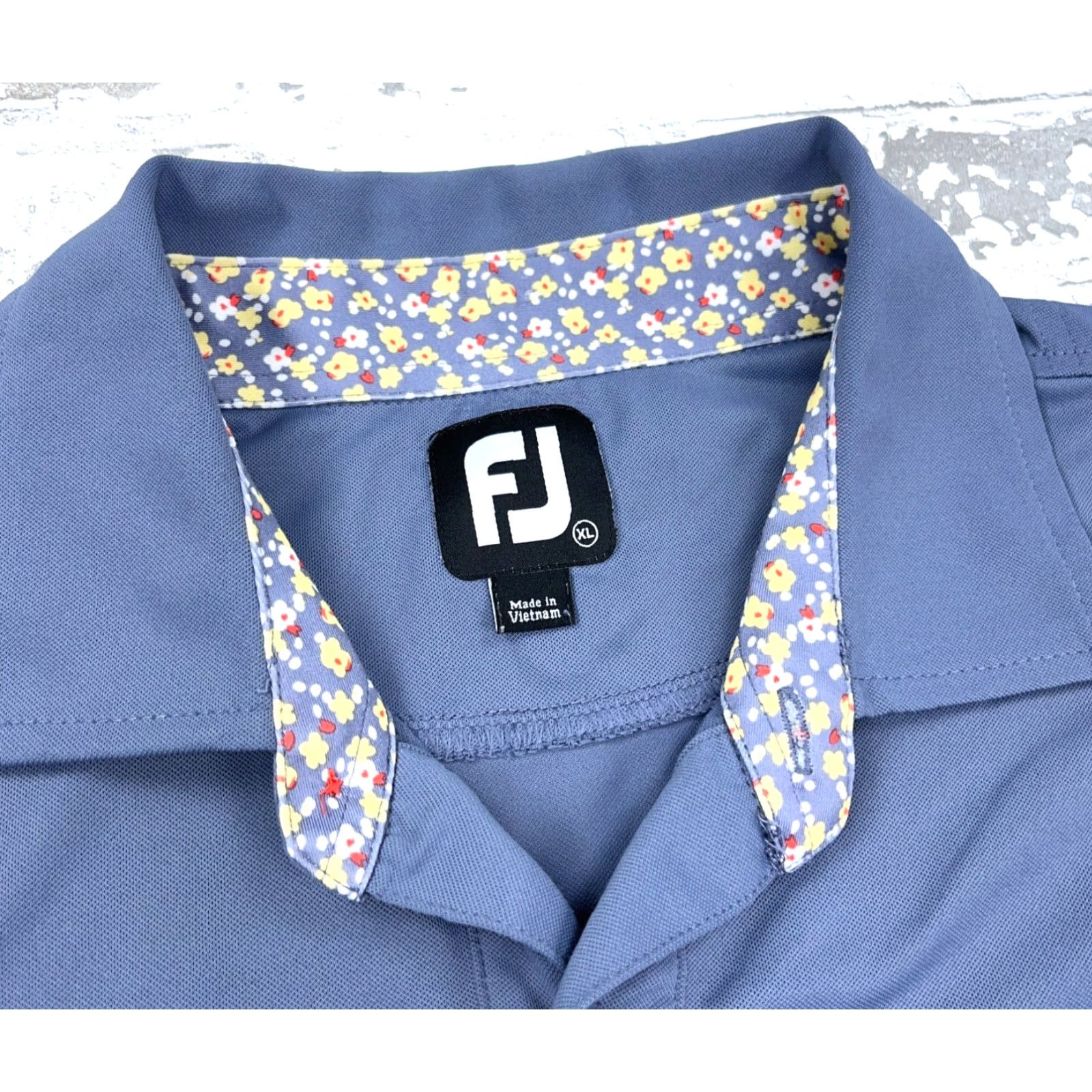 Footjoy FootJoy Polo Shirt Men XL Blue Yellow Performance Golf Club Pocket Walden Adult Size US XL / EU 56 / 4 - 3 Thumbnail