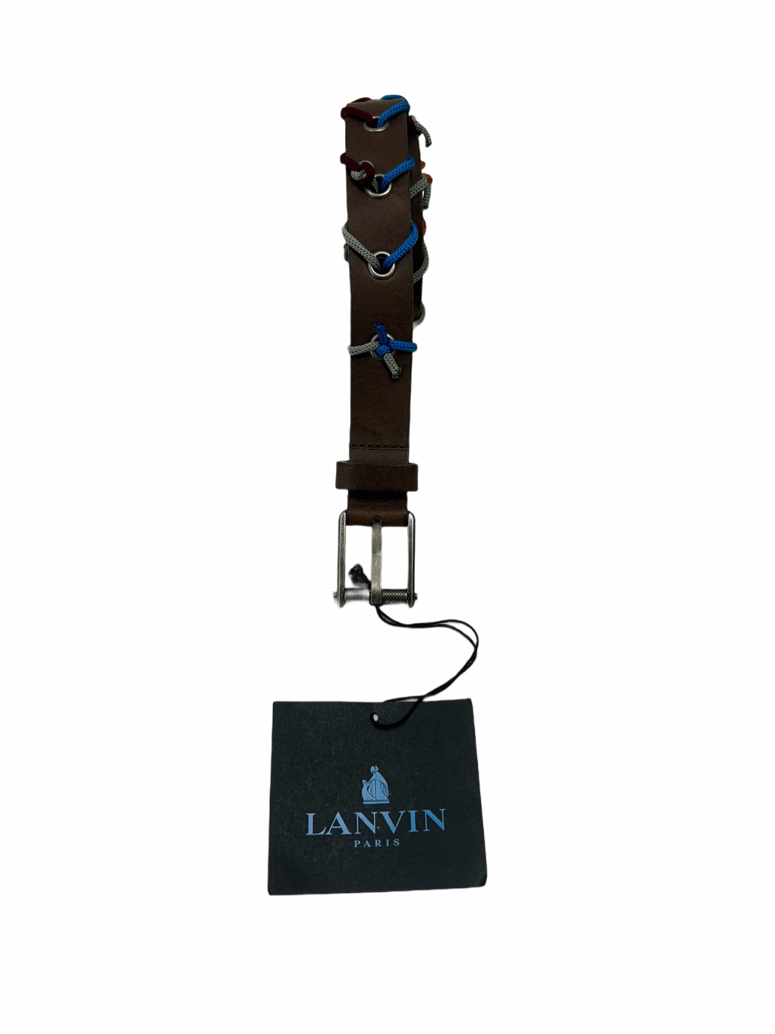 Lanvin Lanvin Leather Rivet Belt With Multicolour Cord Size 34 - 1 Thumbnail