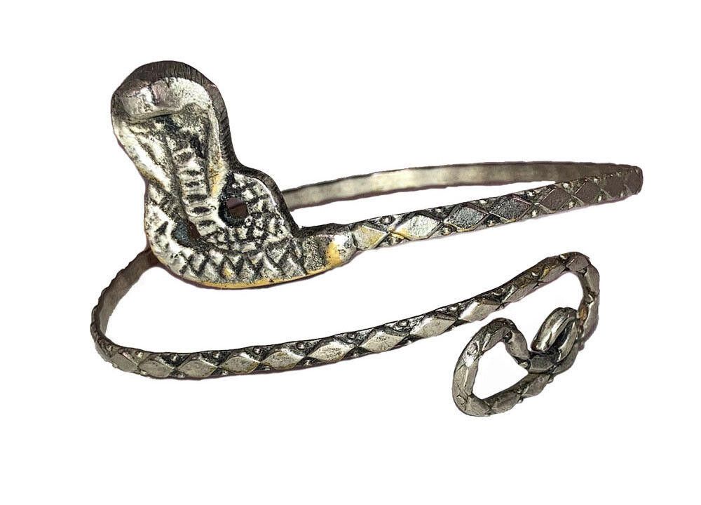 Designer Southeast Asian Cobra White Metal Snake Armband Size ONE SIZE - 1 Thumbnail