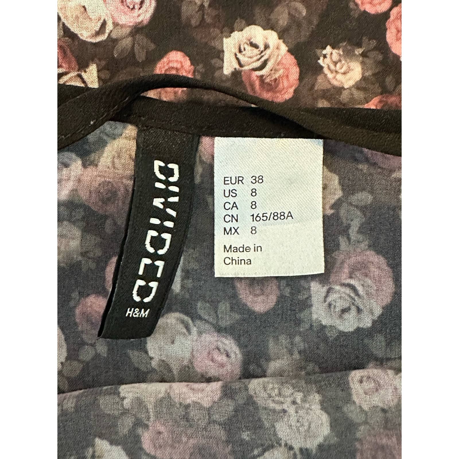 Divided Divided black floral semi sheer open back casual cami size 8 Size M / US 6-8 / IT 42-44 - 3 Thumbnail
