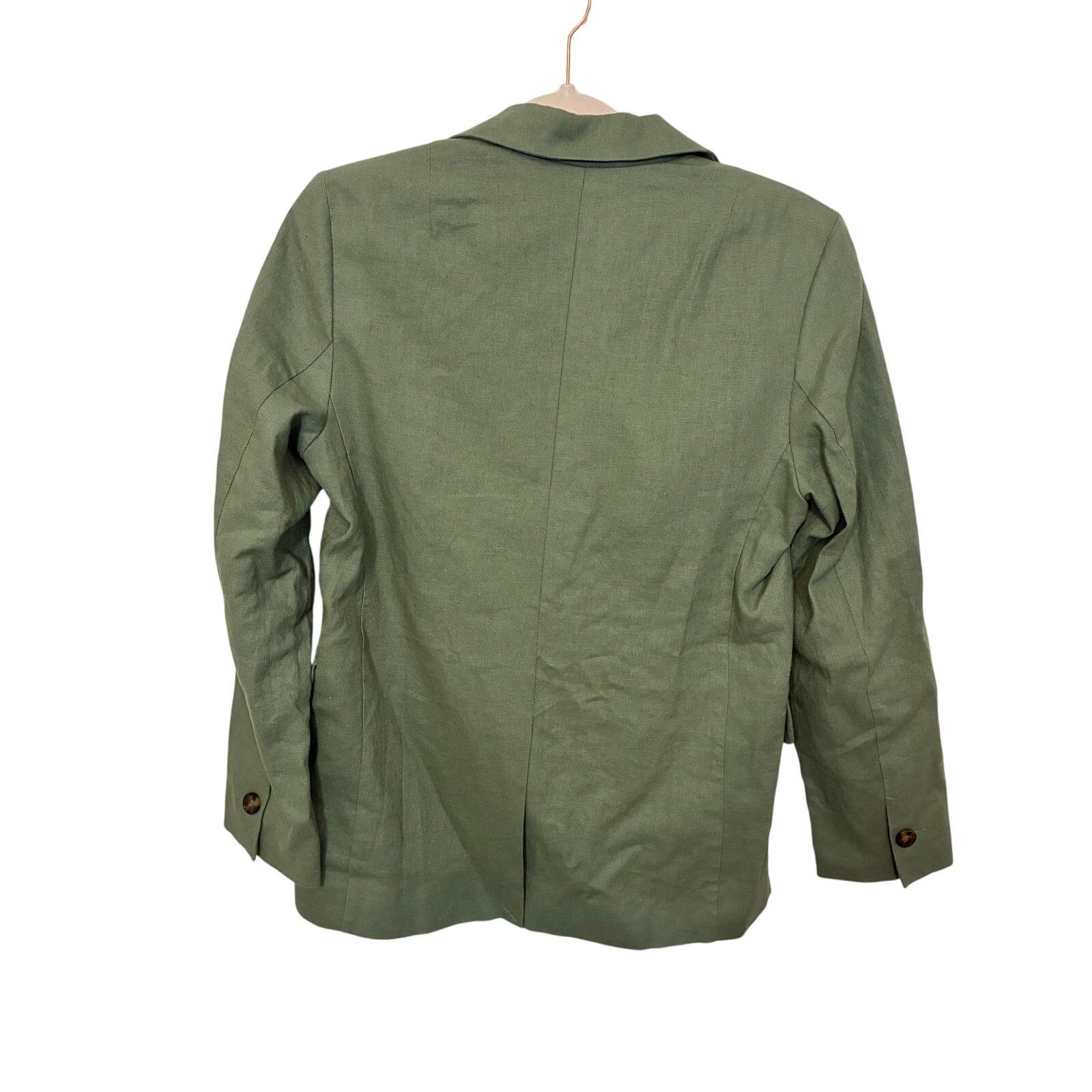 Express Express Women's Green Linen Blend Blazer Jacket Corpcore S Size S / US 4 / IT 40 - 3 Thumbnail
