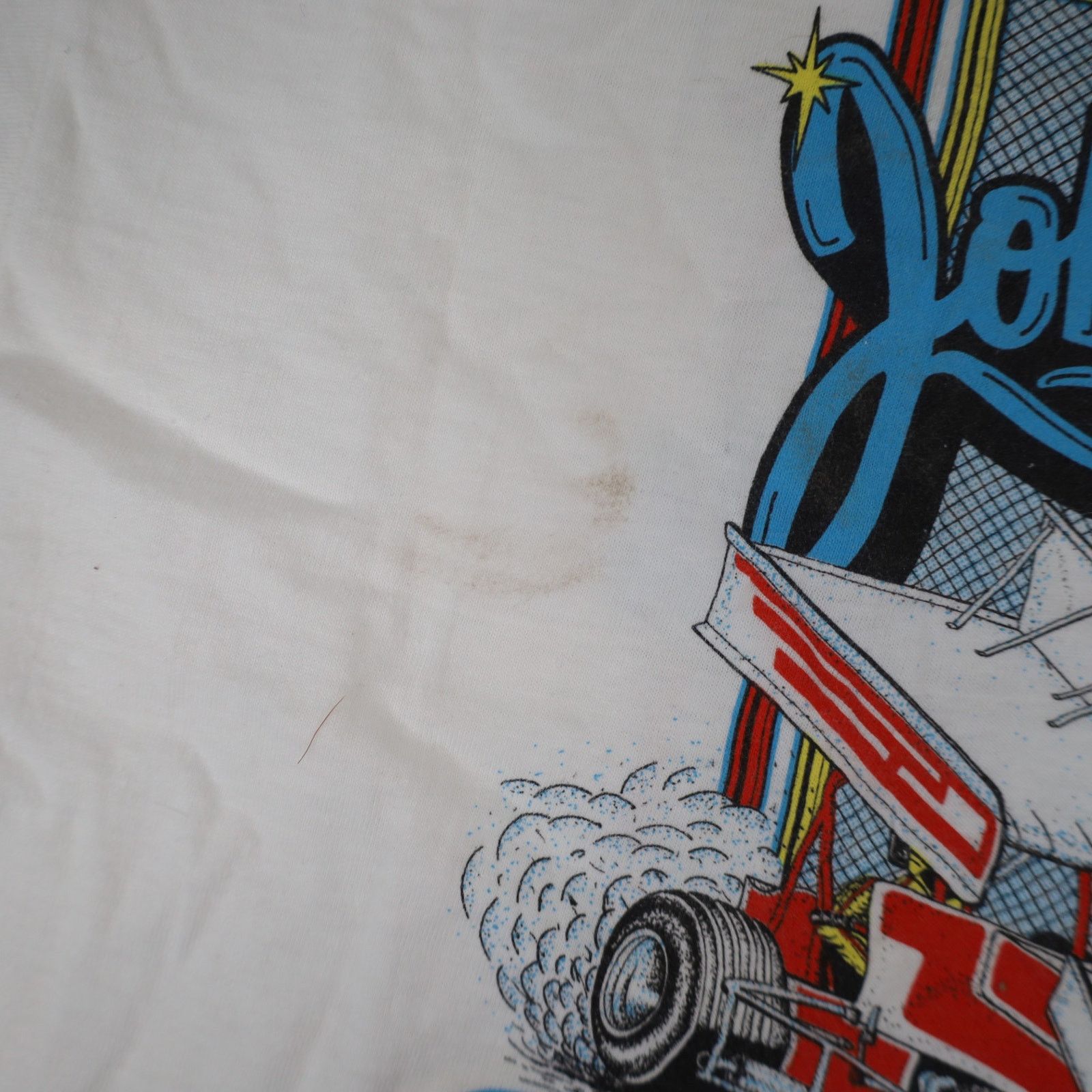 Vintage VTG 80sJohnny Key Classic Sprint Car Racing Graphic T Shirt Size US L / EU 52-54 / 3 - 12 Thumbnail