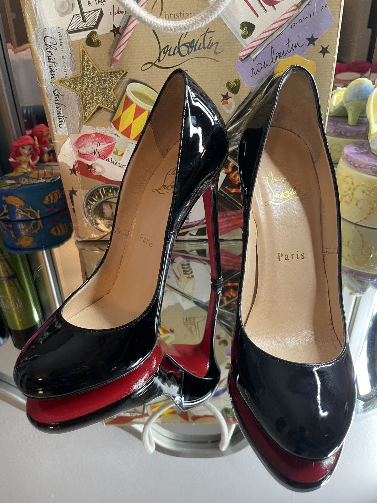 Authentic Christian Louboutin Lady Lynch patent cal