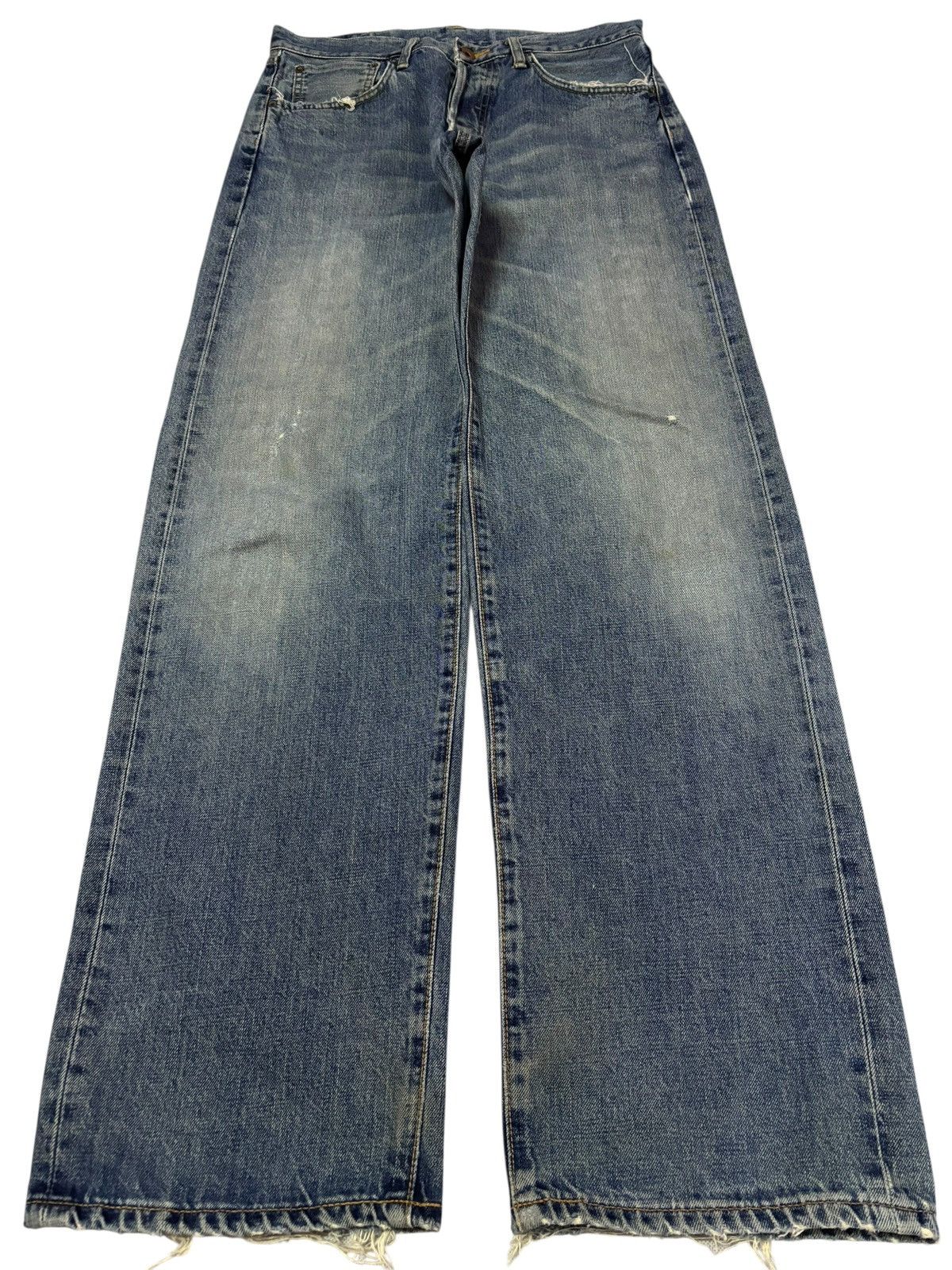 Edwin Vtg Edwin Japan 505x Selvedge Distressed Jeans Size US 30 / EU 46 - 2 Thumbnail