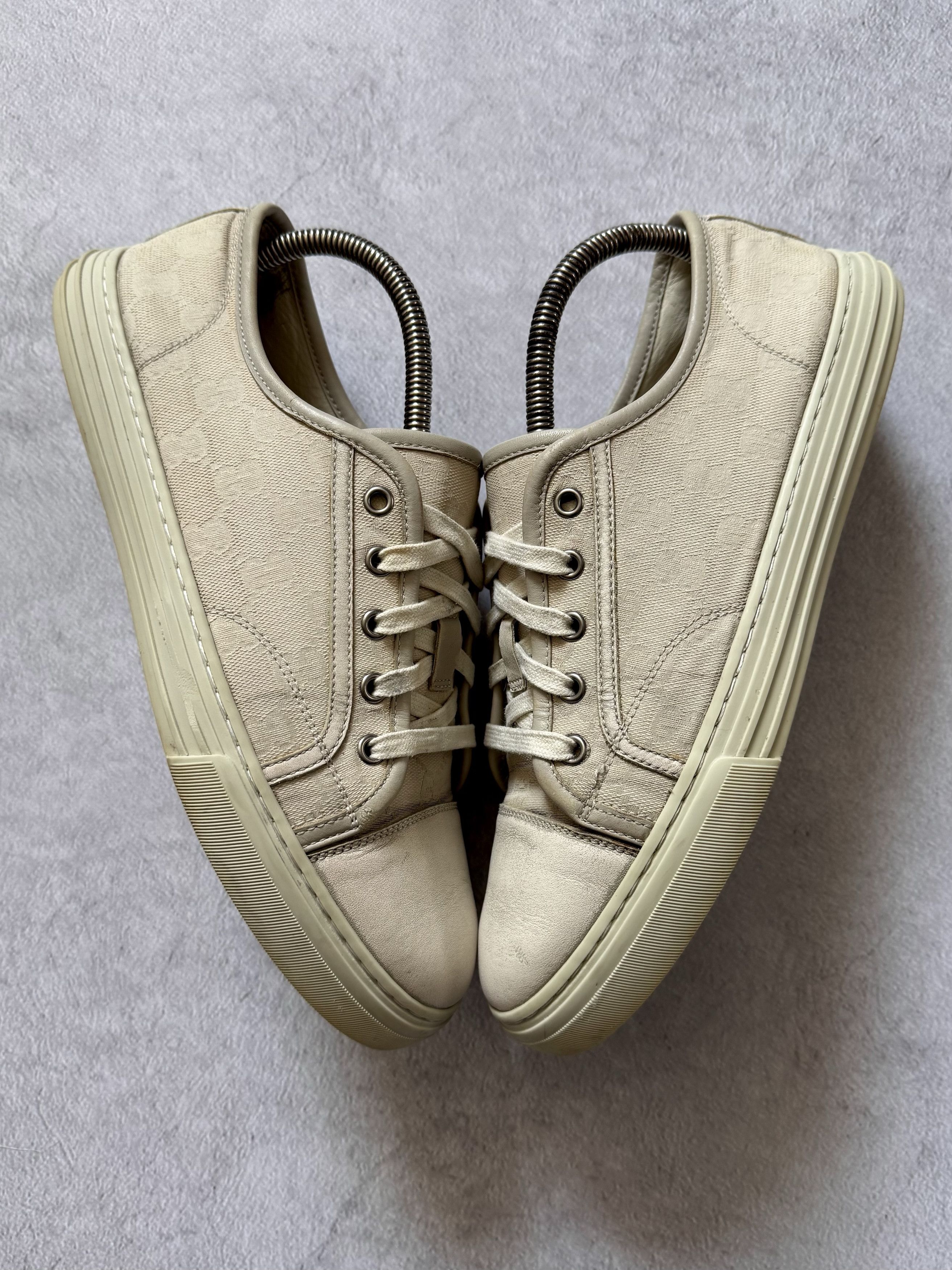Gucci Gucci Canvas GG Monogram Sneakers 'Cotton Washed White' Size US 9 / EU 42 - 4 Thumbnail