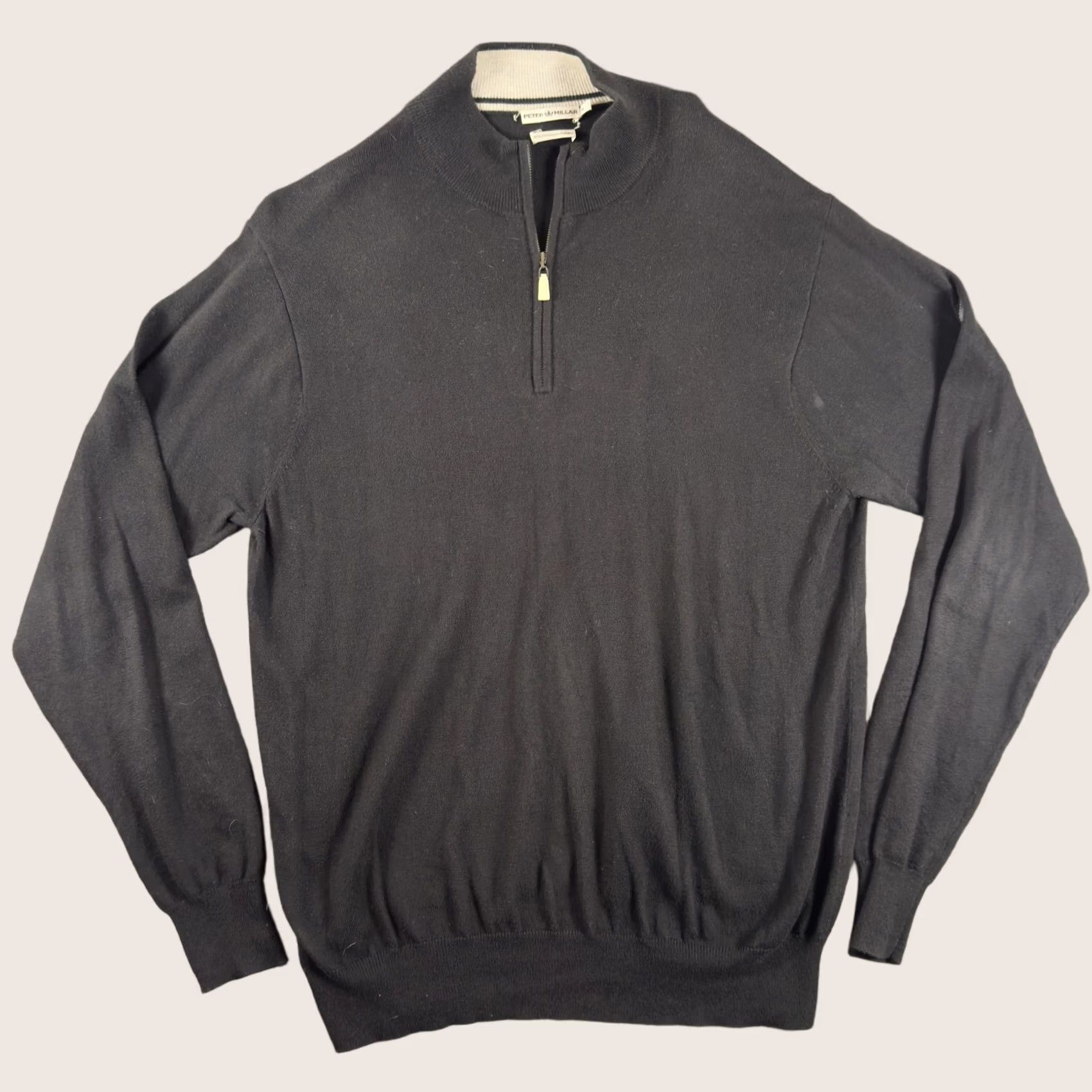 Peter Millar Peter Millar Sweater Mens Medium Black 1/4 Zip Mock Neck Cotton Cashmere Golf Size US M / EU 48-50 / 2 - 1 Thumbnail