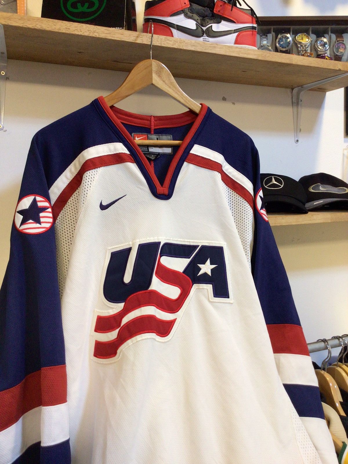 image of Nike Usa Team Hockey Jersey in White, Men's (Size Large)