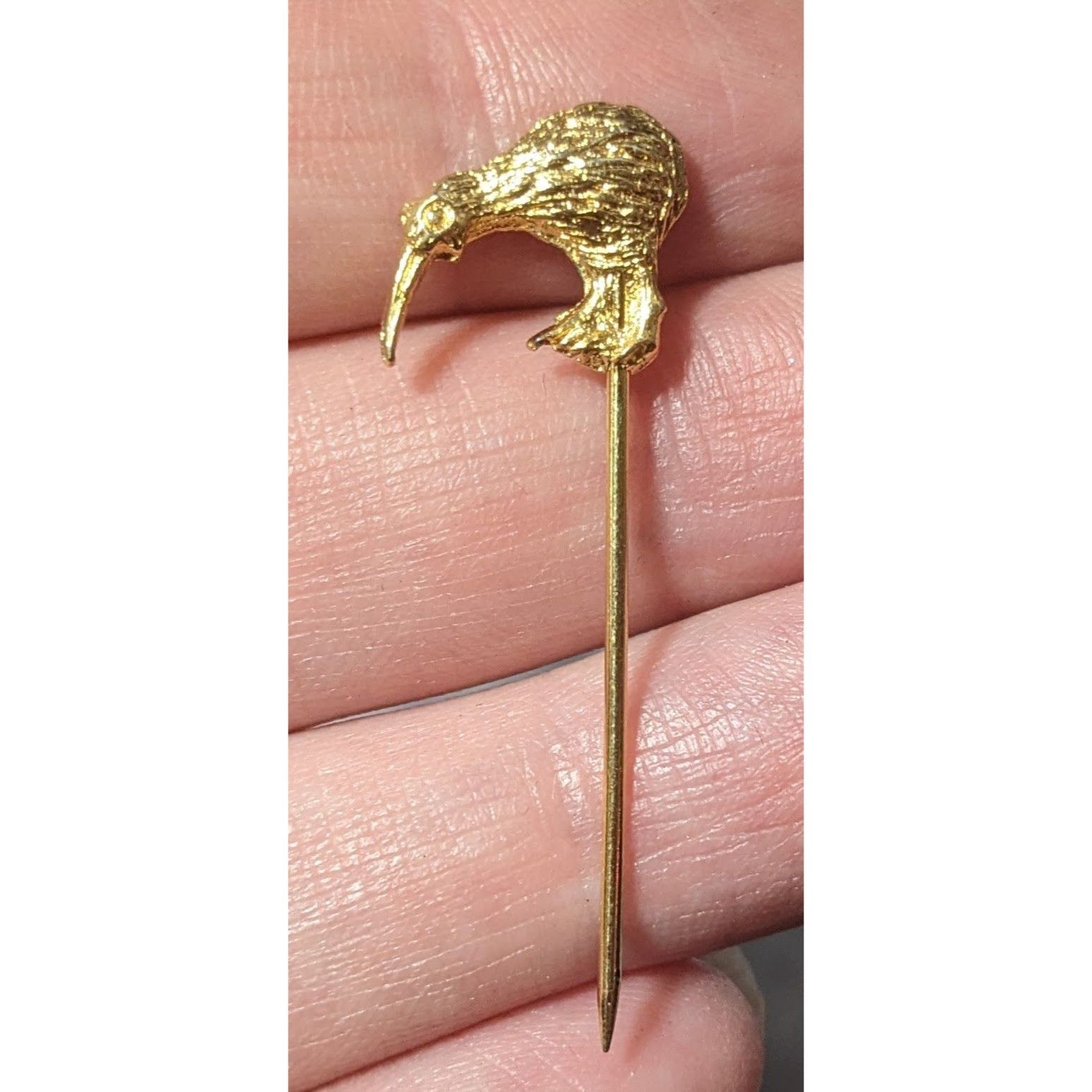 Other Vintage Kiwi Bird Gold Tone Collectible Stick Pin Size ONE SIZE - 3 Thumbnail