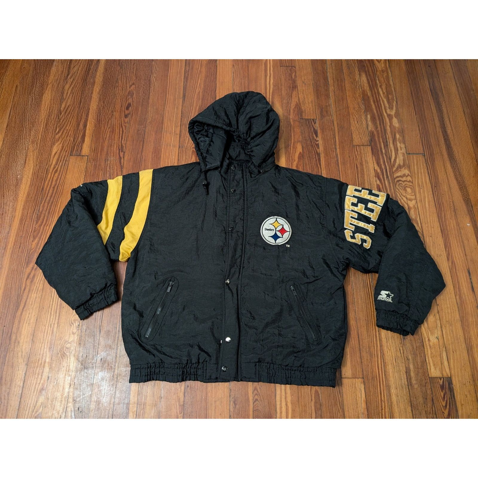 Starter VTG Starter Pittsburgh Steelers Mens Medium Puffer Jacket Size US M / EU 48-50 / 2 - 1 Thumbnail