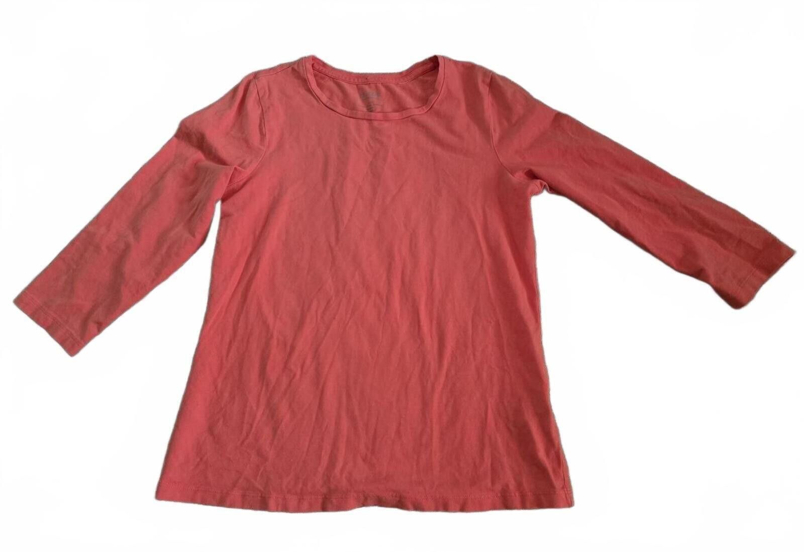 Chicos Chicos Coral 3/4 Sleeve Cotton Blend Top Size 0 Chico Sizing Size ONE SIZE - 2 Thumbnail